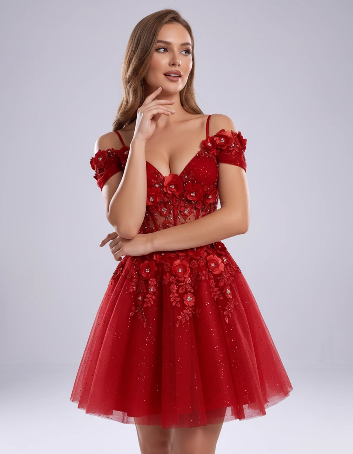 Sorrento Mini Dress — Red | SKU: SD-31432-red-2,SD-31432-red-4,SD-31432-red-6,SD-31432-red-8,SD-31432-red-10,SD-31432-red-12,SD-31432-red-14,SD-31432-red-16,SD-31432-red-16W,SD-31432-red-18W,SD-31432-red-20W,SD-31432-red-22W