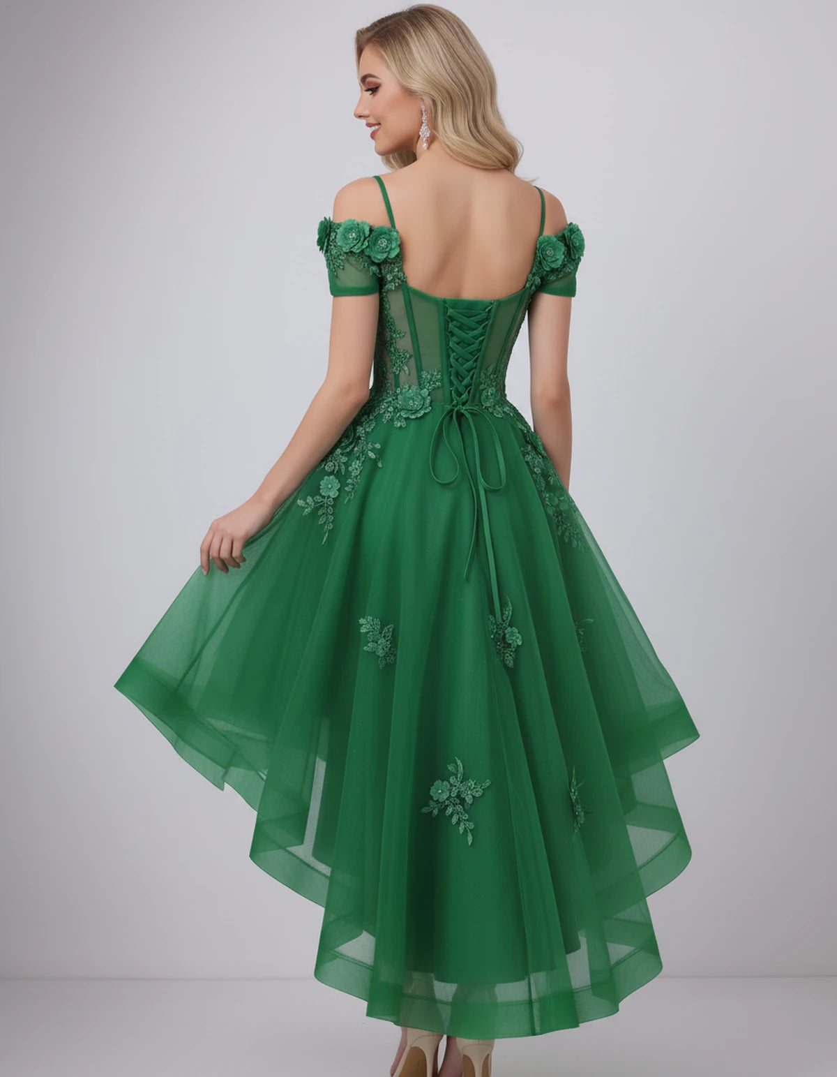 Stellaria Mini Dress — Green | SKU: SD-42385-green-2,SD-42385-green-4,SD-42385-green-6,SD-42385-green-8,SD-42385-green-10,SD-42385-green-12,SD-42385-green-14,SD-42385-green-16,SD-42385-green-18W,SD-42385-green-20W,SD-42385-green-22W,SD-42385-green-24W
