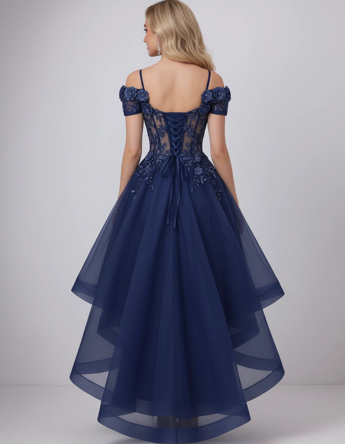 Stellaria Mini Dress — Navy | SKU: SD-42385-navy-2,SD-42385-navy-4,SD-42385-navy-6,SD-42385-navy-8,SD-42385-navy-10,SD-42385-navy-12,SD-42385-navy-14,SD-42385-navy-16,SD-42385-navy-18W,SD-42385-navy-20W,SD-42385-navy-22W,SD-42385-navy-24W