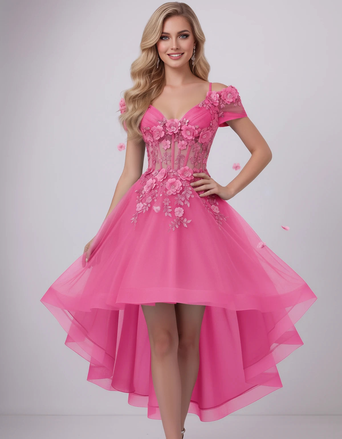 Stellaria Mini Dress — Pink | SKU: SD-42385-pink-2,SD-42385-pink-4,SD-42385-pink-6,SD-42385-pink-8,SD-42385-pink-10,SD-42385-pink-12,SD-42385-pink-14,SD-42385-pink-16,SD-42385-pink-18W,SD-42385-pink-20W,SD-42385-pink-22W,SD-42385-pink-24W