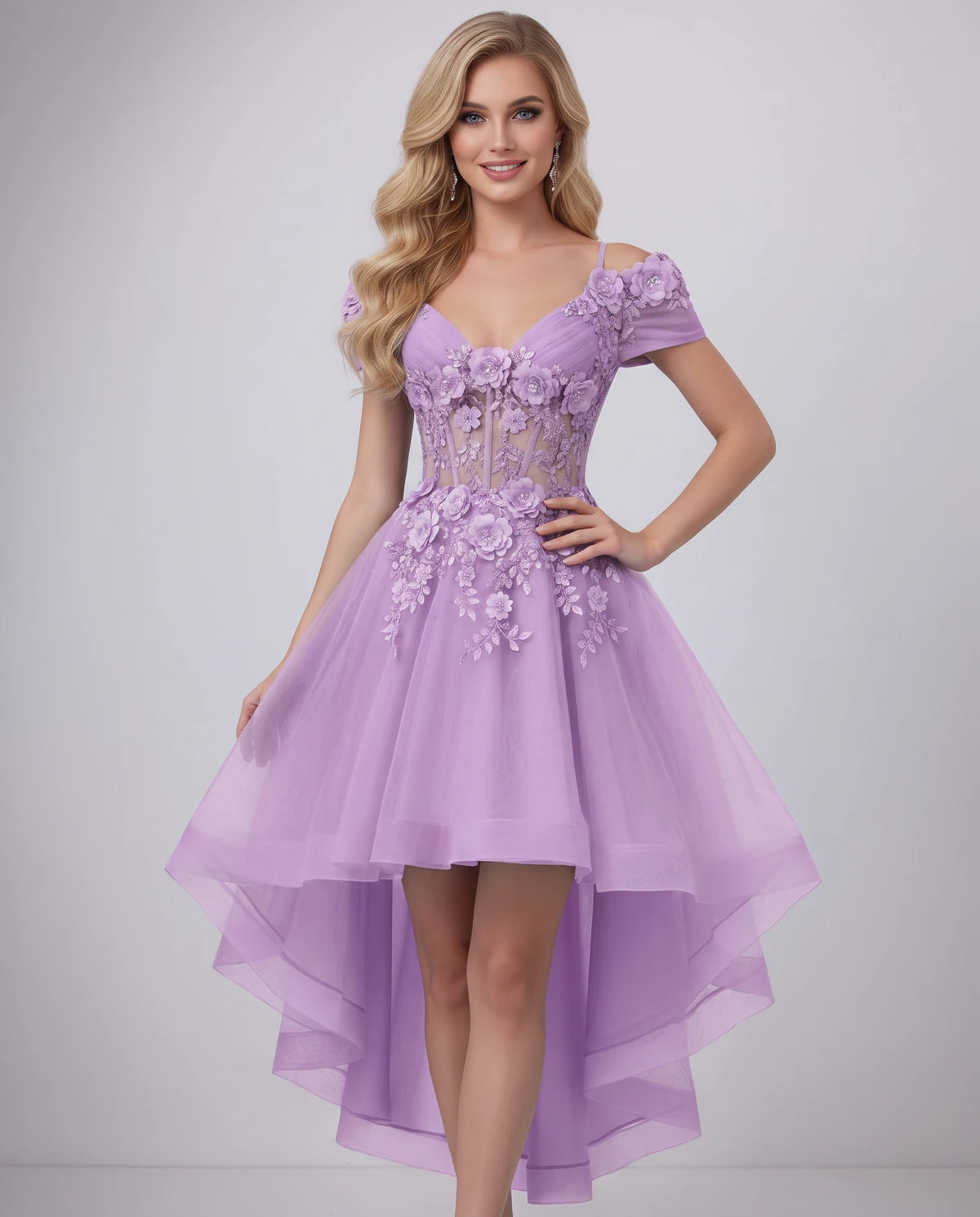 Stellaria Mini Dress — Purple