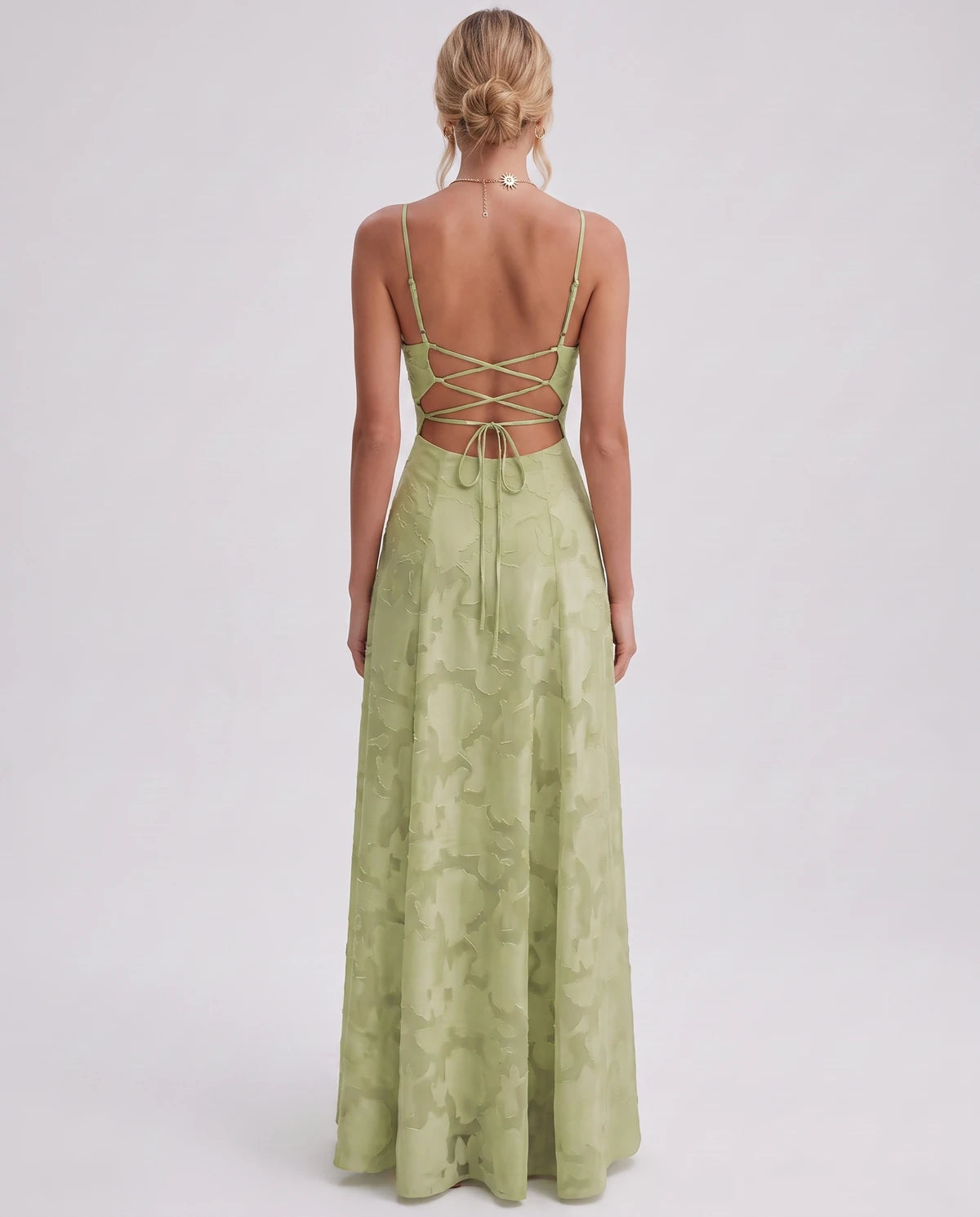 Sylvaine Maxi Dress — Sage Green | SKU: SD-93117-sagegreen-2,SD-93117-sagegreen-4,SD-93117-sagegreen-6,SD-93117-sagegreen-8,SD-93117-sagegreen-10,SD-93117-sagegreen-12,SD-93117-sagegreen-14,SD-93117-sagegreen-16,SD-93117-sagegreen-16W,SD-93117-sagegreen-18W,SD-93117-sagegreen-20W,SD-93117-sagegreen-22W