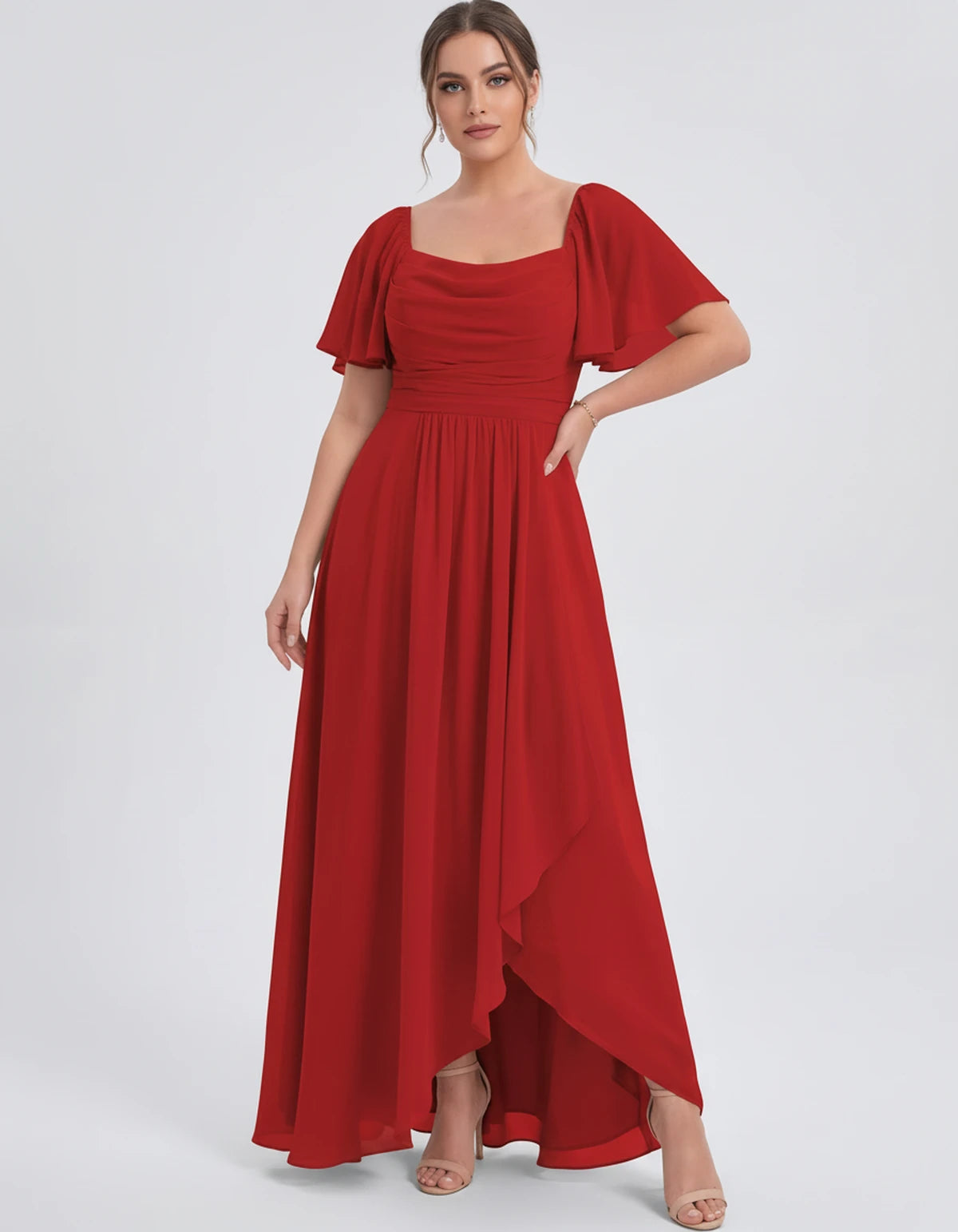 Sylviane Maxi Dress — Red | SKU: SD-90380-red-2,SD-90380-red-4,SD-90380-red-6,SD-90380-red-8,SD-90380-red-10,SD-90380-red-12,SD-90380-red-14,SD-90380-red-16,SD-90380-red-16W,SD-90380-red-18W,SD-90380-red-20W,SD-90380-red-22W
