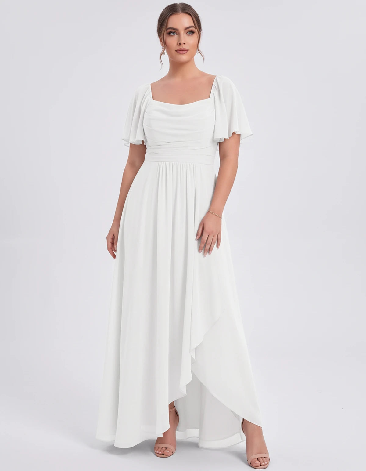 Sylviane Maxi Dress — White | SKU: SD-90380-white-2,SD-90380-white-4,SD-90380-white-6,SD-90380-white-8,SD-90380-white-10,SD-90380-white-12,SD-90380-white-14,SD-90380-white-16,SD-90380-white-16W,SD-90380-white-18W,SD-90380-white-20W,SD-90380-white-22W
