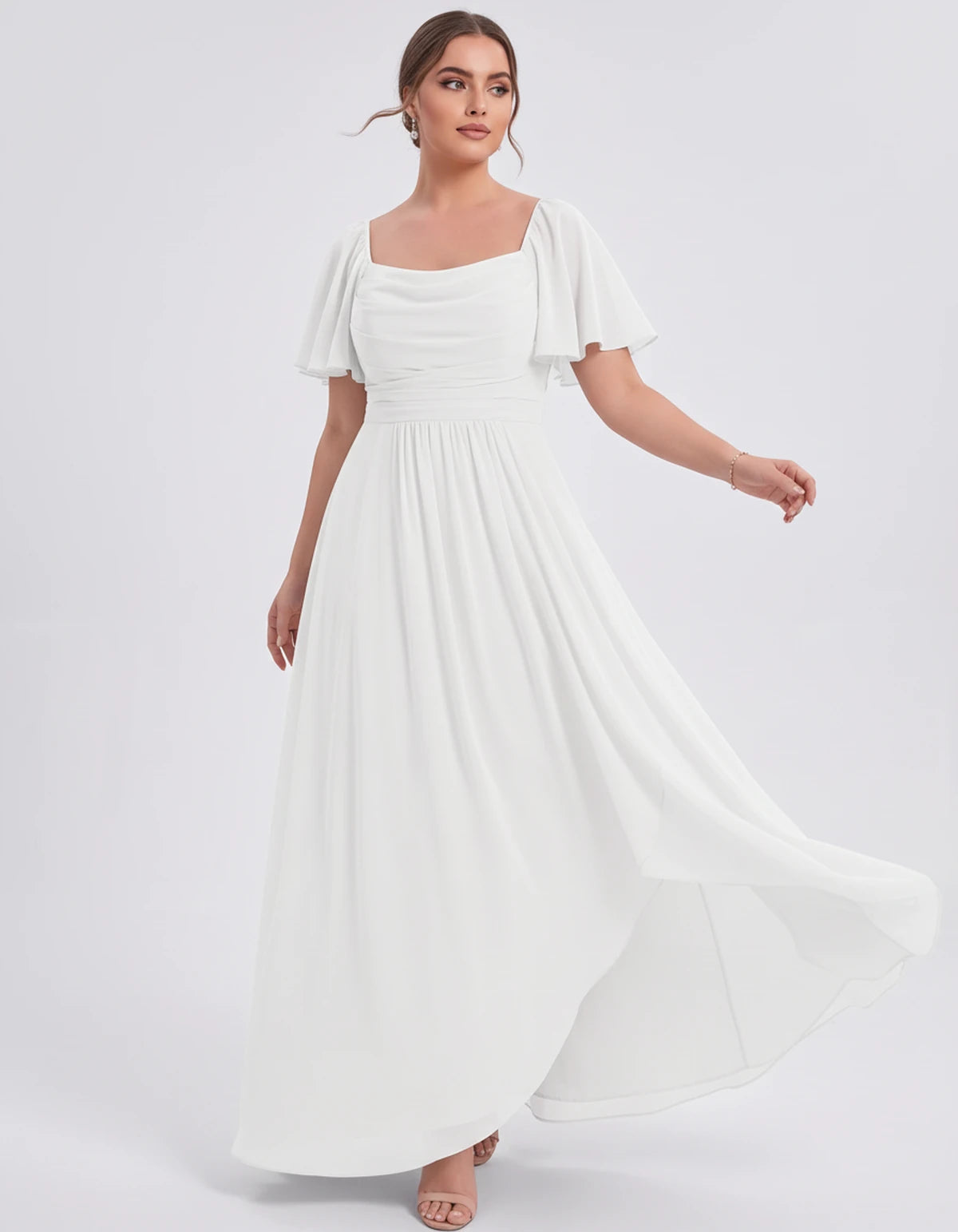 Sylviane Maxi Dress — White | SKU: SD-90380-white-2,SD-90380-white-4,SD-90380-white-6,SD-90380-white-8,SD-90380-white-10,SD-90380-white-12,SD-90380-white-14,SD-90380-white-16,SD-90380-white-16W,SD-90380-white-18W,SD-90380-white-20W,SD-90380-white-22W
