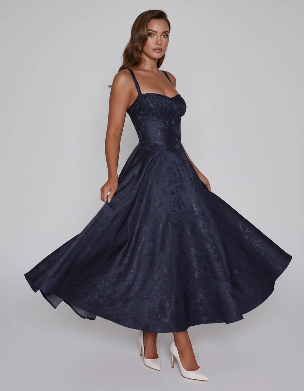 Tavira Midi Dresses — Navy | SKU: SD-43065-navy-2,SD-43065-navy-4,SD-43065-navy-6,SD-43065-navy-8,SD-43065-navy-10,SD-43065-navy-12,SD-43065-navy-14,SD-43065-navy-16,SD-43065-navy-16W,SD-43065-navy-18W,SD-43065-navy-20W,SD-43065-navy-22W