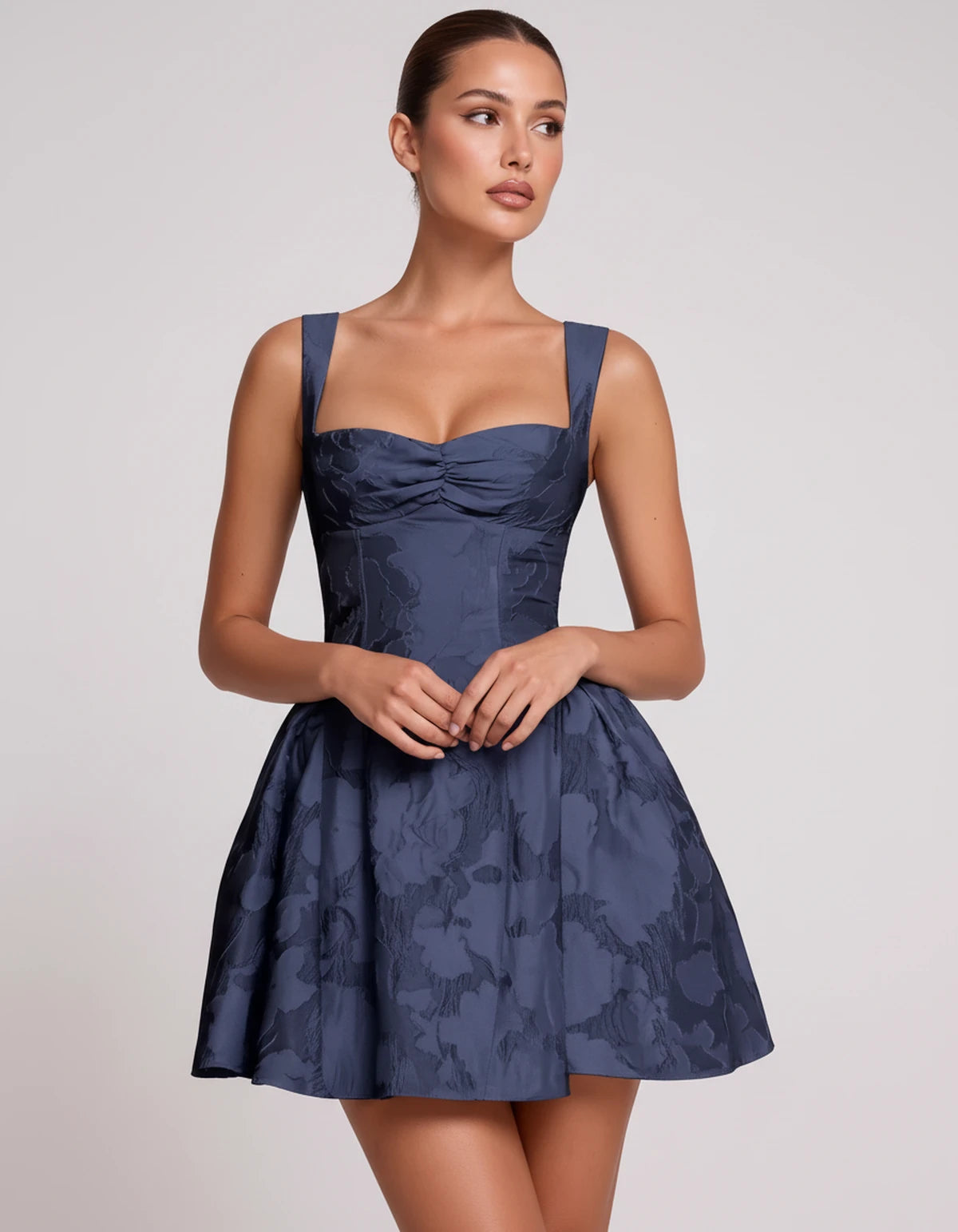 Theodora Mini Dress — Navy | SKU: SD-88572-navy-2,SD-88572-navy-4,SD-88572-navy-6,SD-88572-navy-8,SD-88572-navy-10,SD-88572-navy-12,SD-88572-navy-14,SD-88572-navy-16,SD-88572-navy-16W,SD-88572-navy-18W,SD-88572-navy-20W,SD-88572-navy-22W