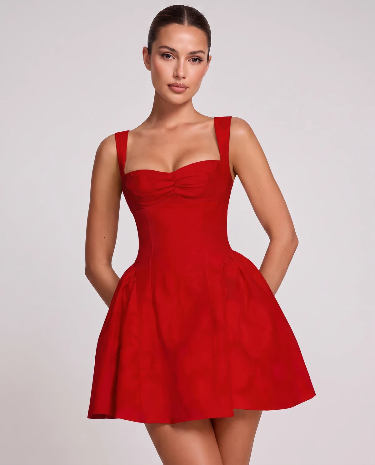 Theodora Mini Dress — Red