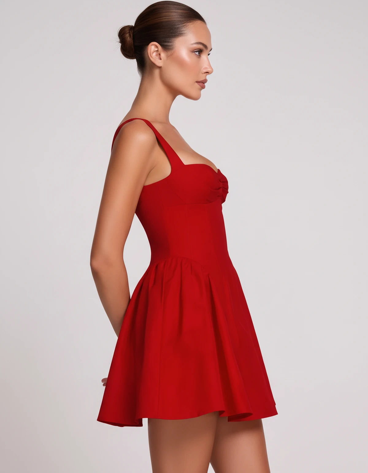 Theodora Mini Dress — Red | SKU: SD-88572-red-2,SD-88572-red-4,SD-88572-red-6,SD-88572-red-8,SD-88572-red-10,SD-88572-red-12,SD-88572-red-14,SD-88572-red-16,SD-88572-red-16W,SD-88572-red-18W,SD-88572-red-20W,SD-88572-red-22W