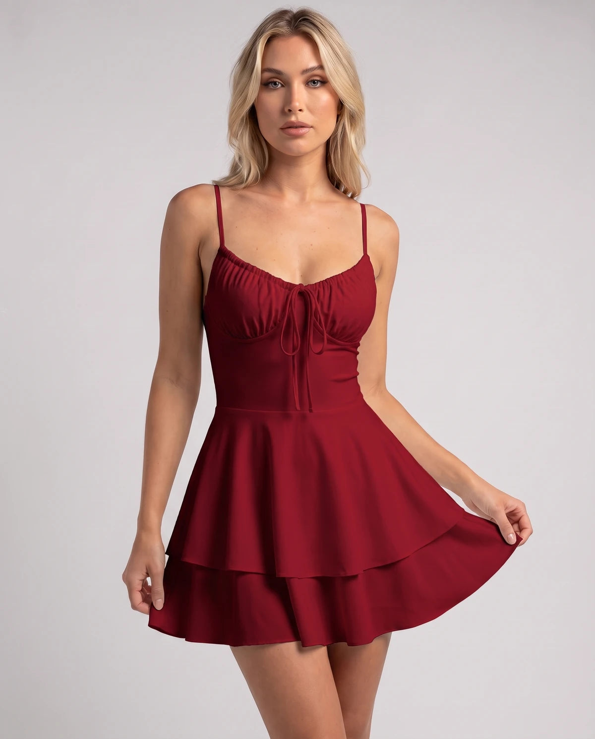 Thessaly Mini Dress — Claret