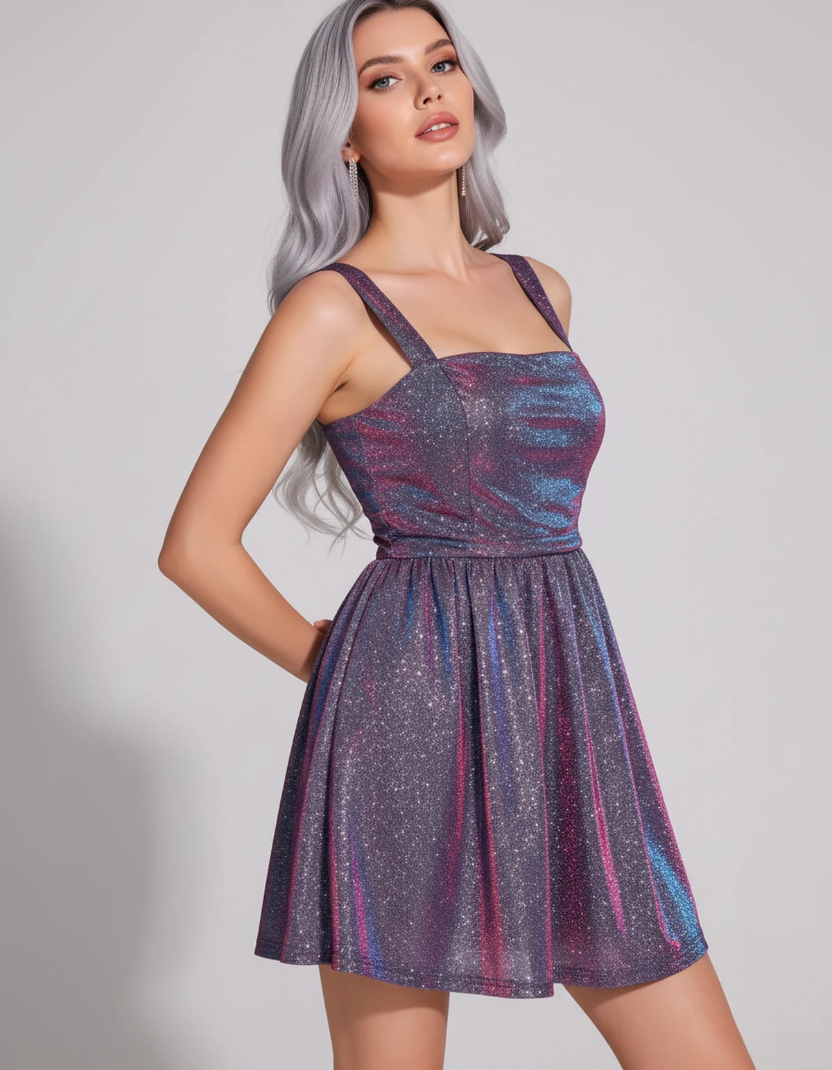 Tramontane Mini Dress — Colorful Purple | SKU: SD-44246-colorfulpurple-2,SD-44246-colorfulpurple-4,SD-44246-colorfulpurple-6,SD-44246-colorfulpurple-8,SD-44246-colorfulpurple-10,SD-44246-colorfulpurple-12,SD-44246-colorfulpurple-14,SD-44246-colorfulpurple-16,SD-44246-colorfulpurple-16W,SD-44246-colorfulpurple-18W,SD-44246-colorfulpurple-20W