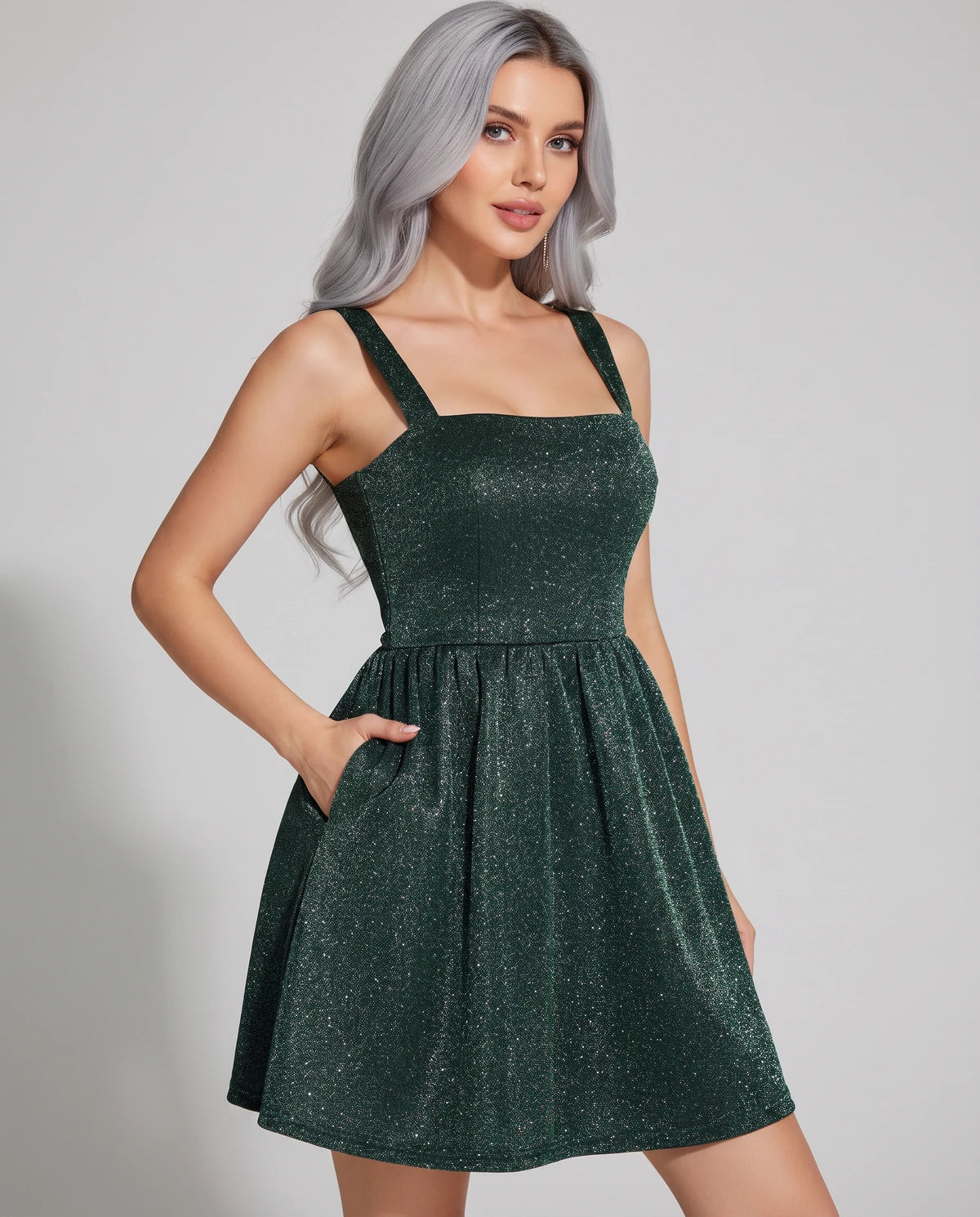 Tramontane Mini Dress — Emerald Green