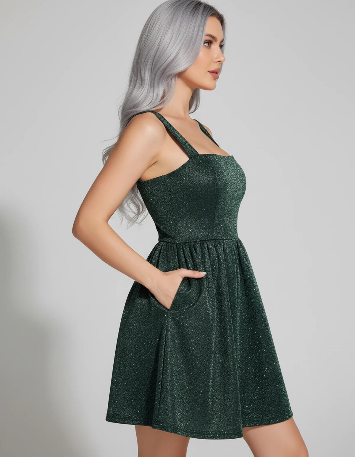 Tramontane Mini Dress — Emerald Green | SKU: SD-44246-emeraldgreen-2,SD-44246-emeraldgreen-4,SD-44246-emeraldgreen-6,SD-44246-emeraldgreen-8,SD-44246-emeraldgreen-10,SD-44246-emeraldgreen-12,SD-44246-emeraldgreen-14,SD-44246-emeraldgreen-16,SD-44246-emeraldgreen-16W,SD-44246-emeraldgreen-18W,SD-44246-emeraldgreen-20W
