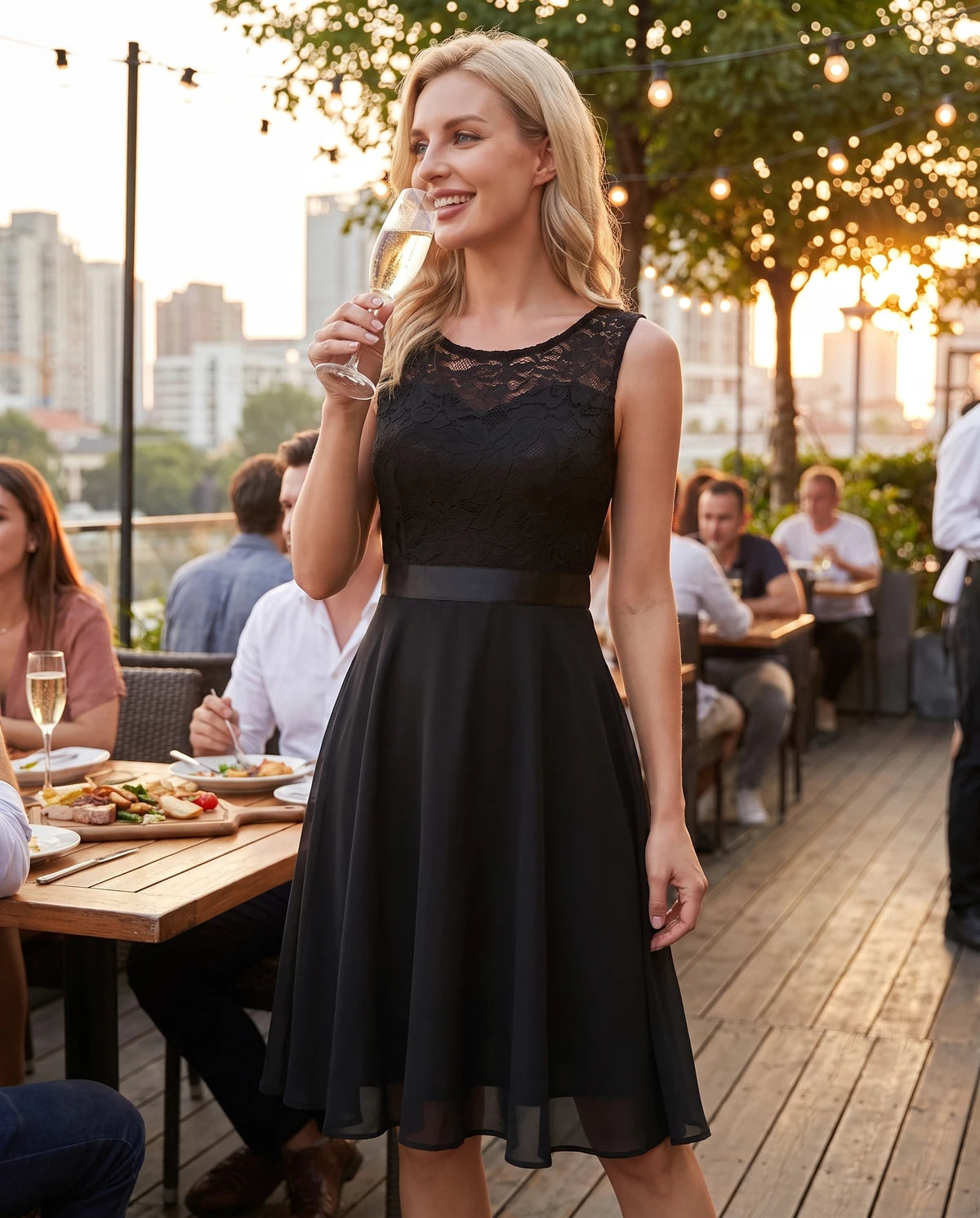 Trelawny Mini Dress — Black | SKU: SD-75946-black-XS,SD-75946-black-S,SD-75946-black-M,SD-75946-black-L,SD-75946-black-XL