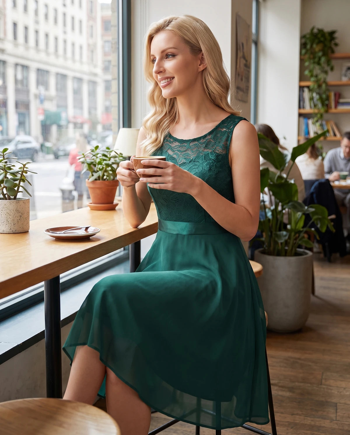 Trelawny Mini Dress — Dark Green | SKU: SD-75946-darkgreen-XS,SD-75946-darkgreen-S,SD-75946-darkgreen-M,SD-75946-darkgreen-L,SD-75946-darkgreen-XL