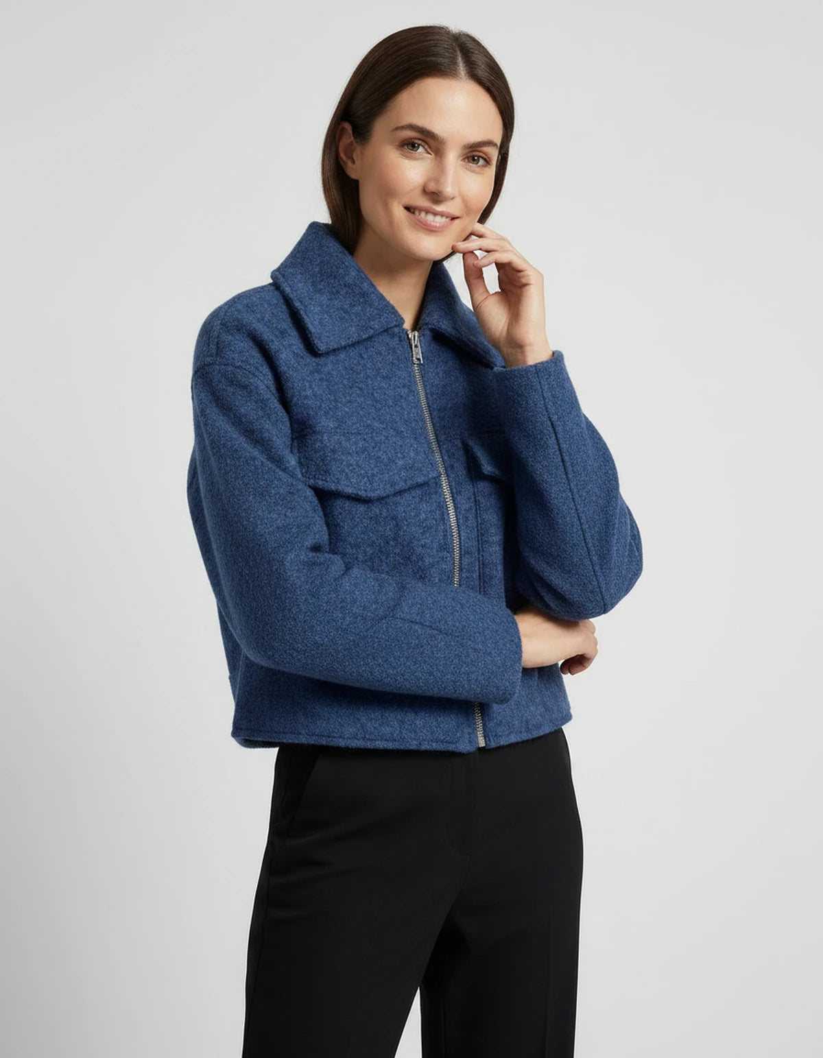 Ulyssa Coat — Blue | SKU: SD-53959-blue-XS,SD-53959-blue-S,SD-53959-blue-M,SD-53959-blue-L