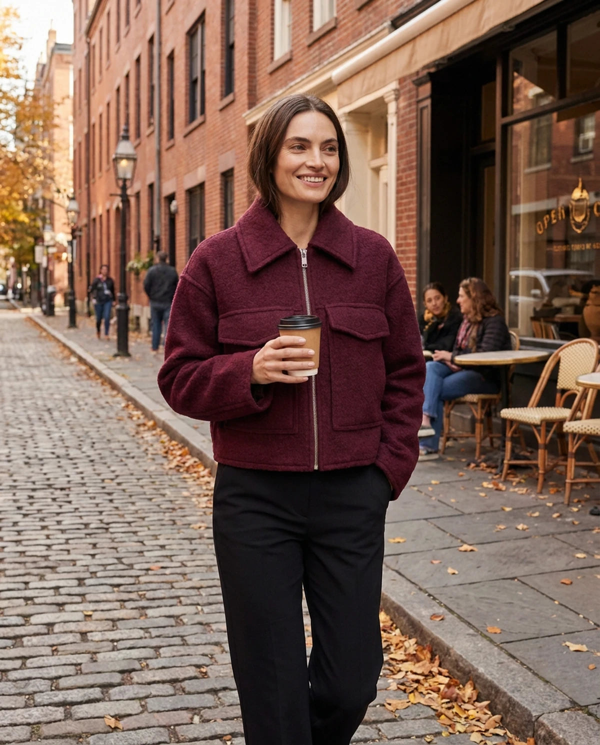Ulyssa Coat — Burgundy | SKU: SD-53959-burgundy-XS,SD-53959-burgundy-S,SD-53959-burgundy-M,SD-53959-burgundy-L