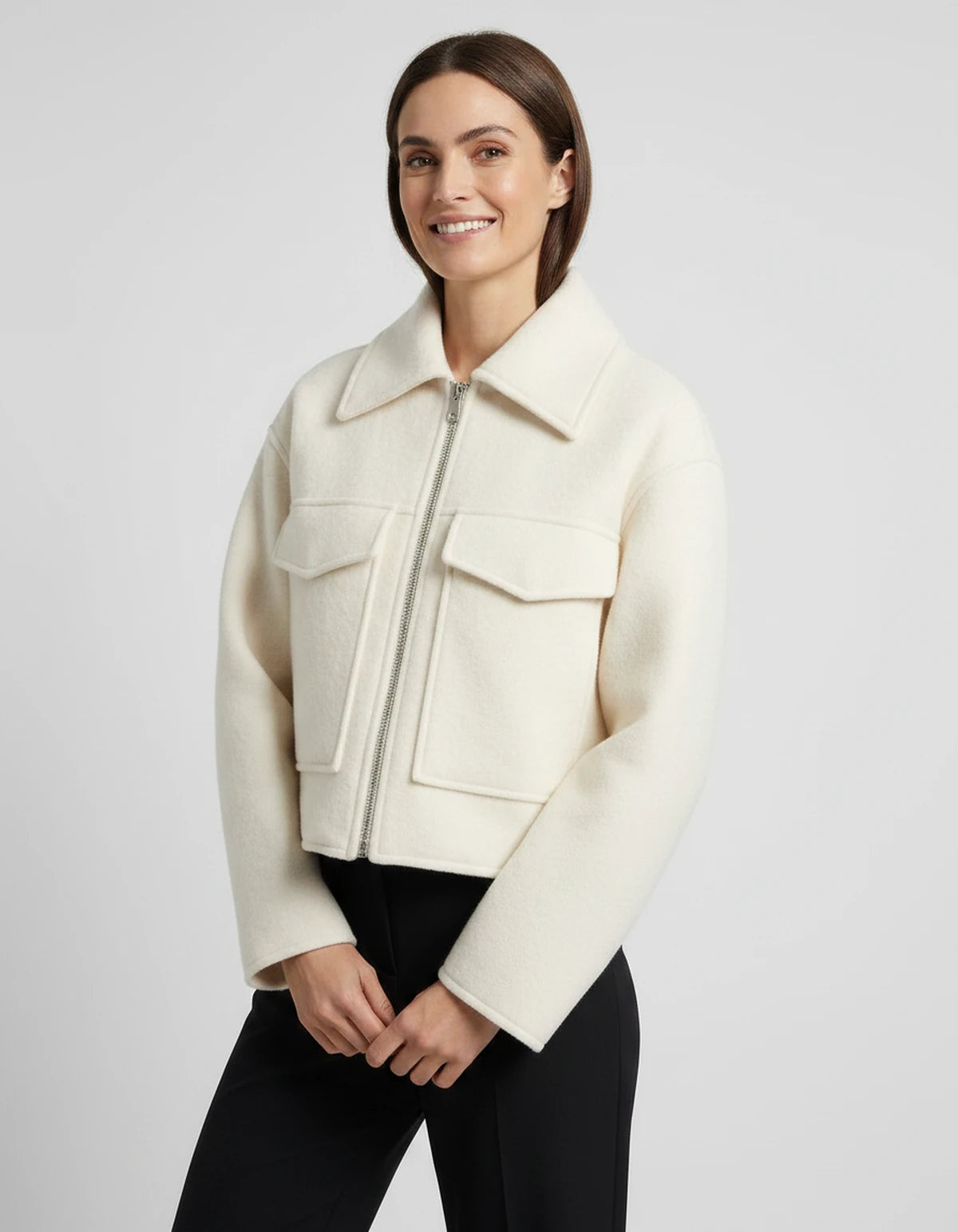 Ulyssa Coat — White | SKU: SD-53959-white-XS,SD-53959-white-S,SD-53959-white-M,SD-53959-white-L