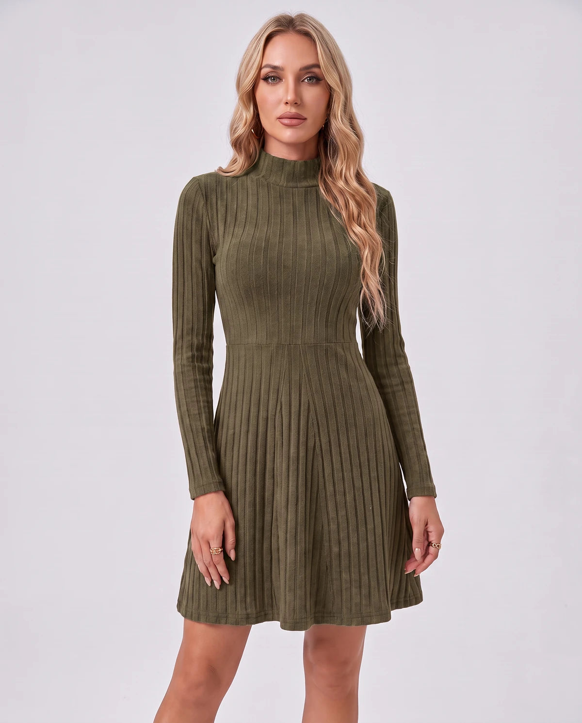 Undine Midi Dresses — Army Green