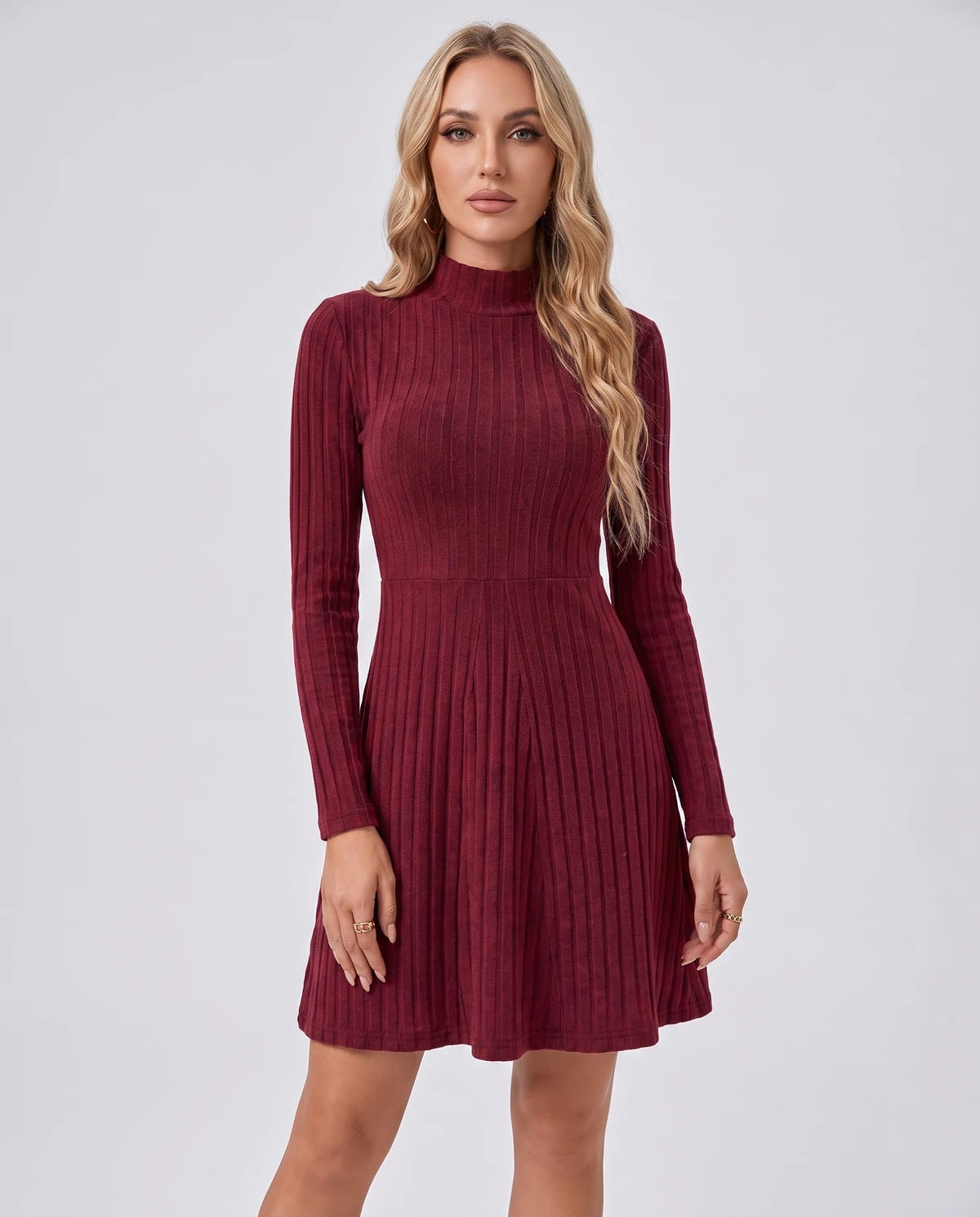 Undine Midi Dresses — Burgundy