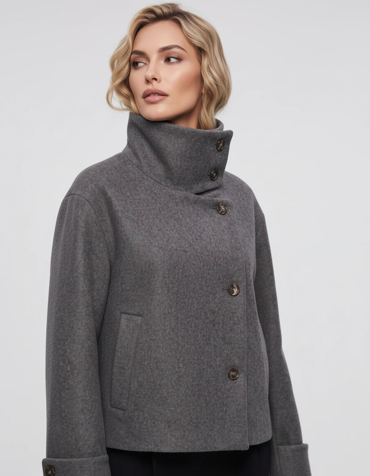 Valerienne Coat — Dark Gray | SKU: SD-11827-darkgray-XS,SD-11827-darkgray-S,SD-11827-darkgray-M,SD-11827-darkgray-L