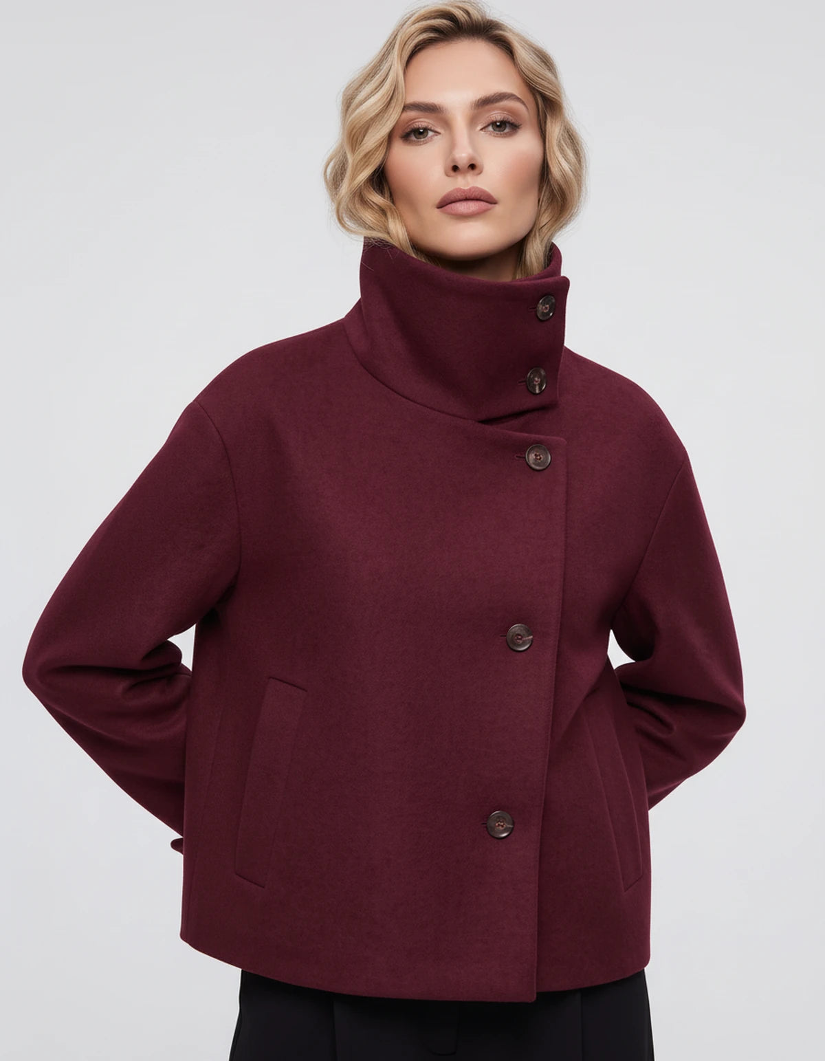 Valerienne Coat — Red | SKU: SD-11827-red-XS,SD-11827-red-S,SD-11827-red-M,SD-11827-red-L