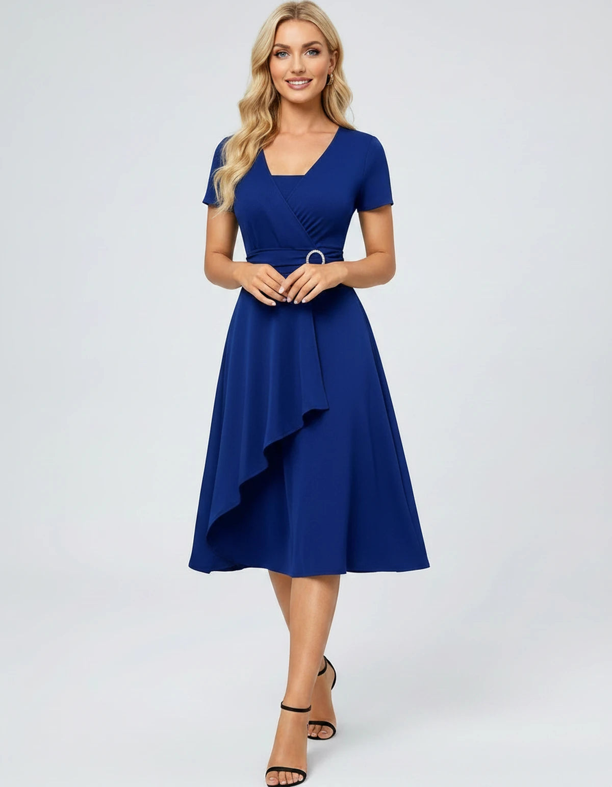 Ysolde Midi Dresses — Blue | SKU: SD-54762-blue-XS,SD-54762-blue-S,SD-54762-blue-M,SD-54762-blue-L,SD-54762-blue-XL,SD-54762-blue-2XL