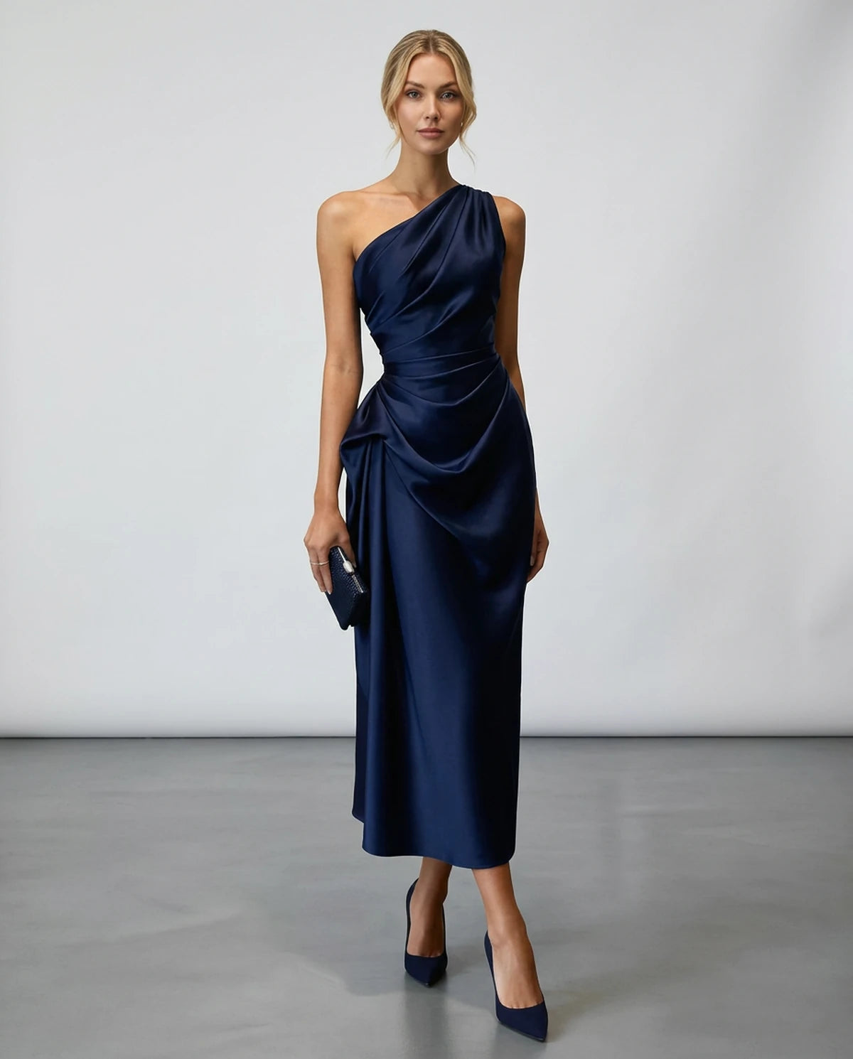 Zelaria Midi Dresses — Navy Blue