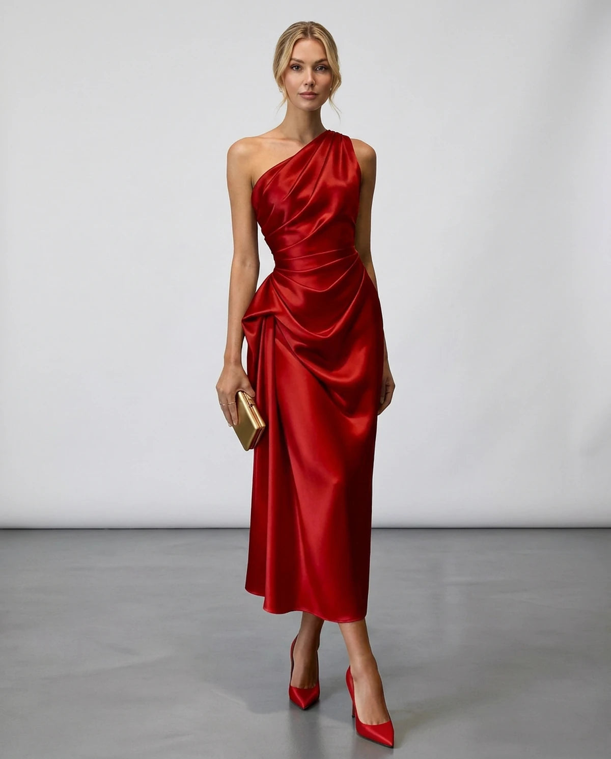 Zelaria Midi Dresses — Red