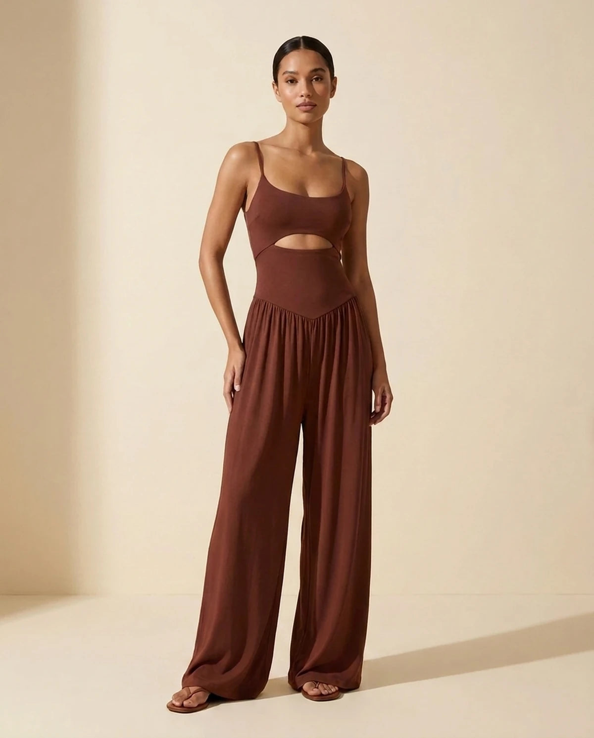 Fleurette Jumpsuit — Dark Brown
