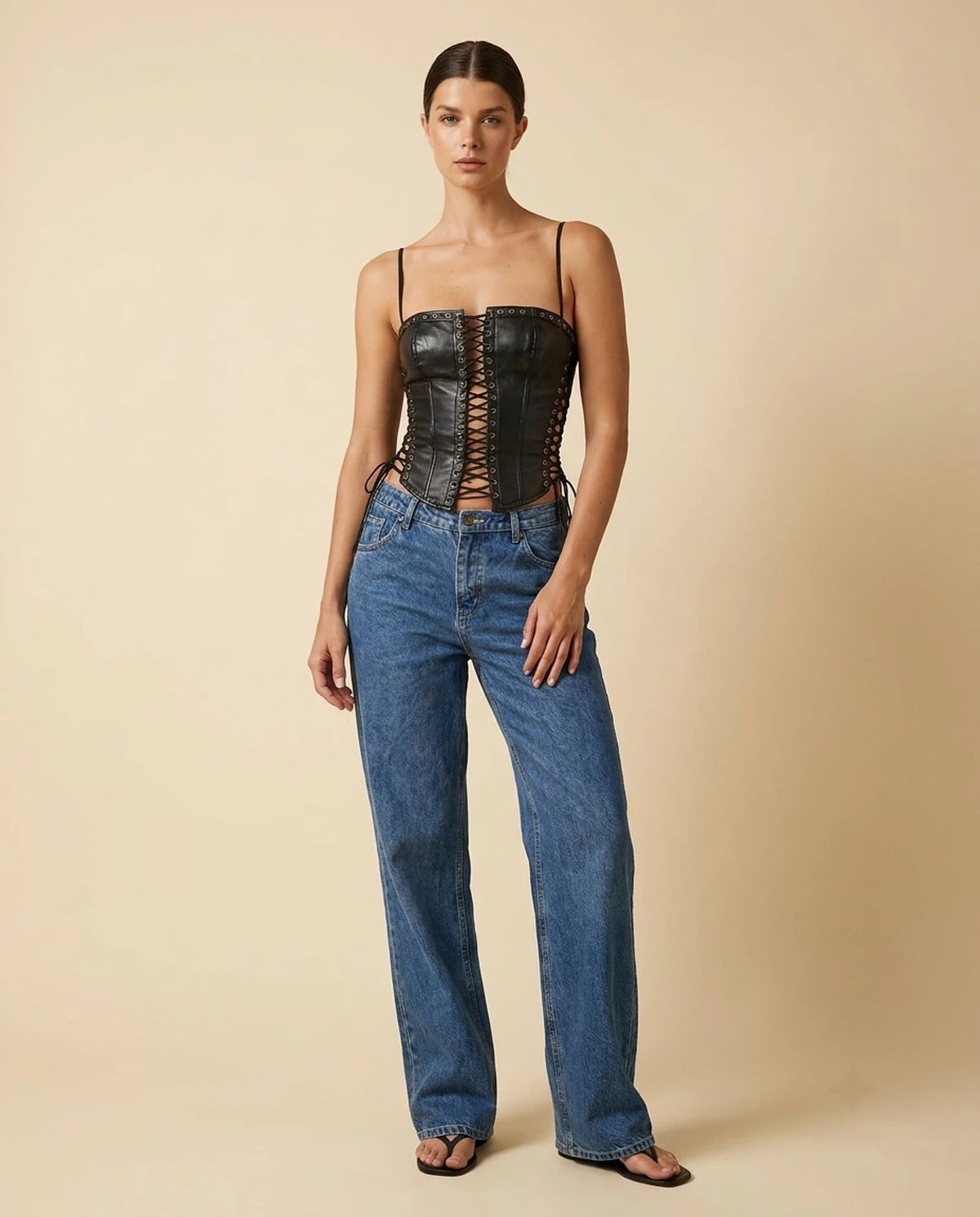 Fiammetta Corset Top — Black | SKU: SD-69329-black-L,SD-69329-black-M,SD-69329-black-S,SD-69329-black-XL,SD-69329-black-XS