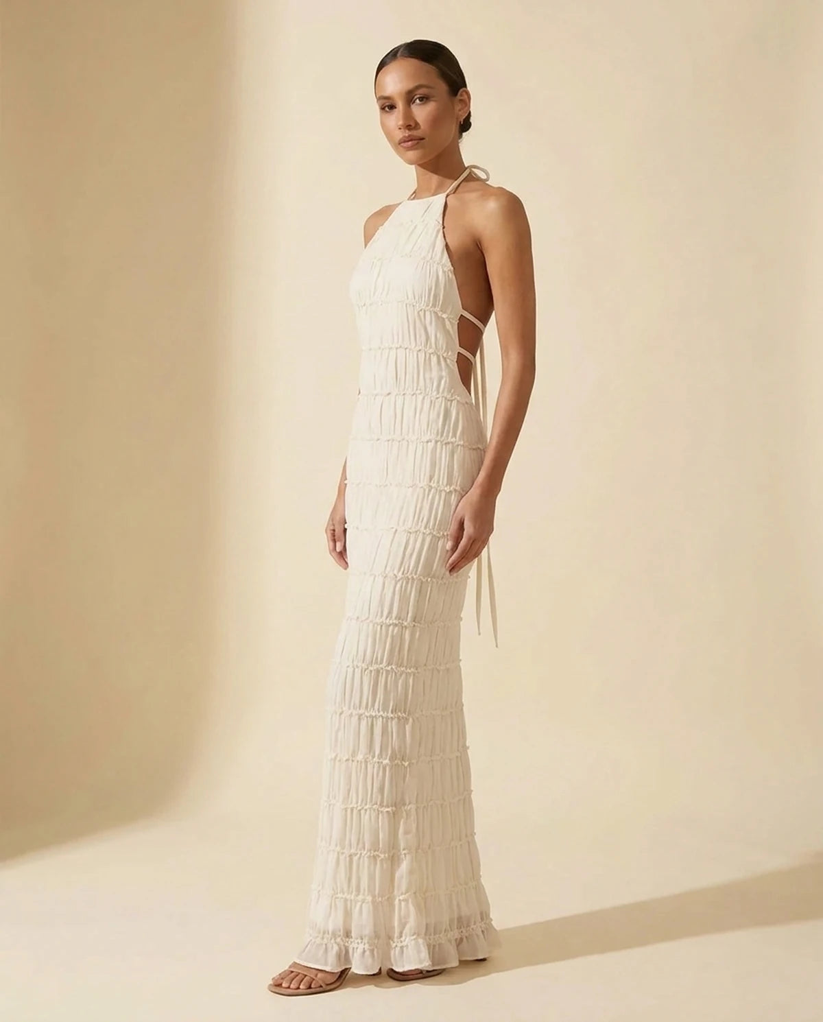 Escala Maxi Dress — Beige