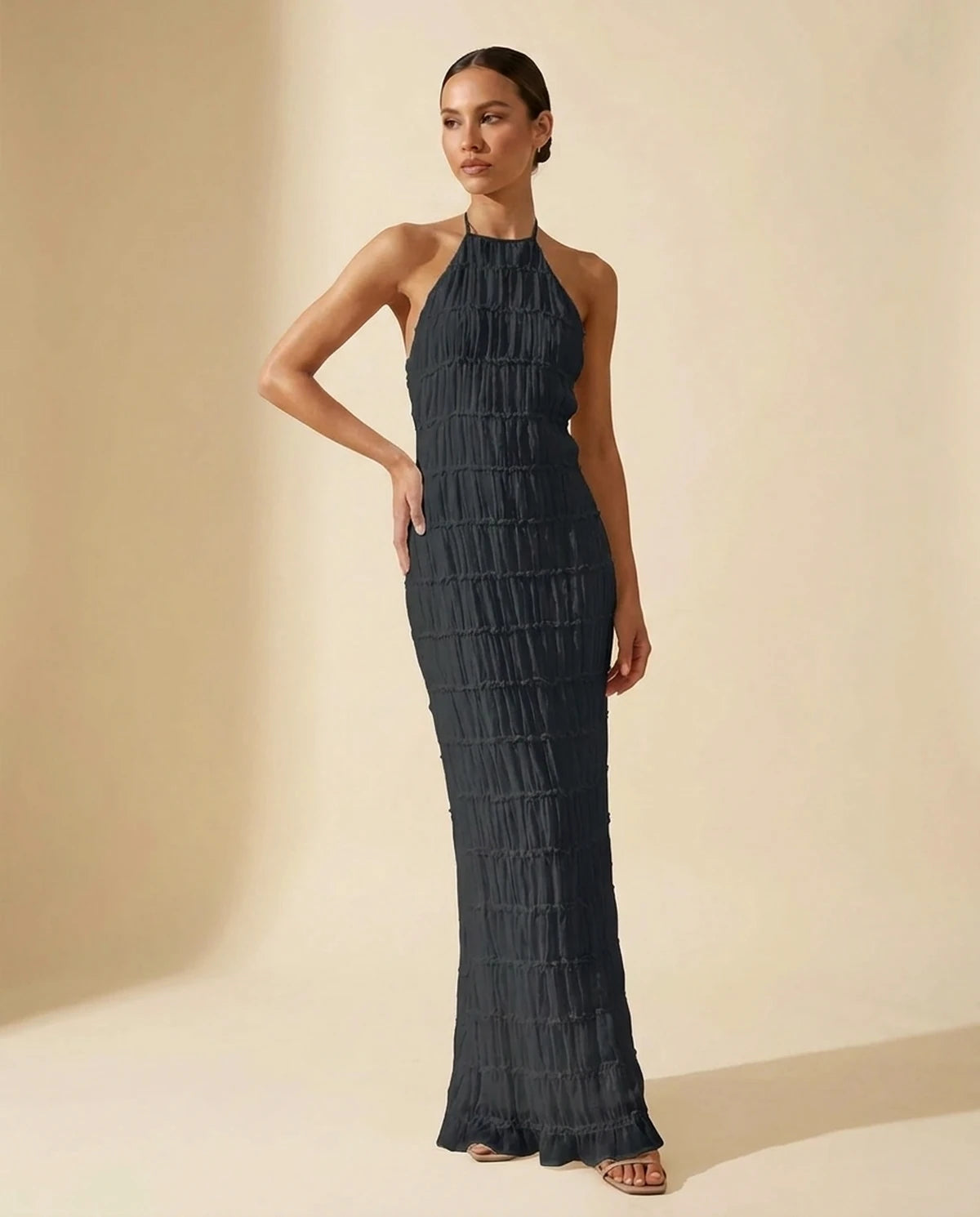 Escala Maxi Dress — Black | SKU: SD-78168-black-L,SD-78168-black-M,SD-78168-black-S,SD-78168-black-XL,SD-78168-black-XS