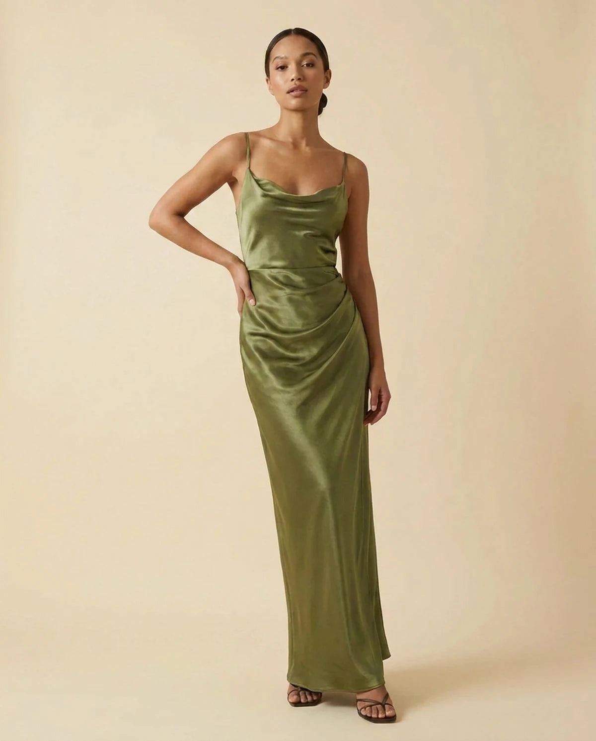 Fialka Maxi Dress — Olive Green | SKU: SD-20423-olivegreen-L,SD-20423-olivegreen-M,SD-20423-olivegreen-S,SD-20423-olivegreen-XL,SD-20423-olivegreen-XS