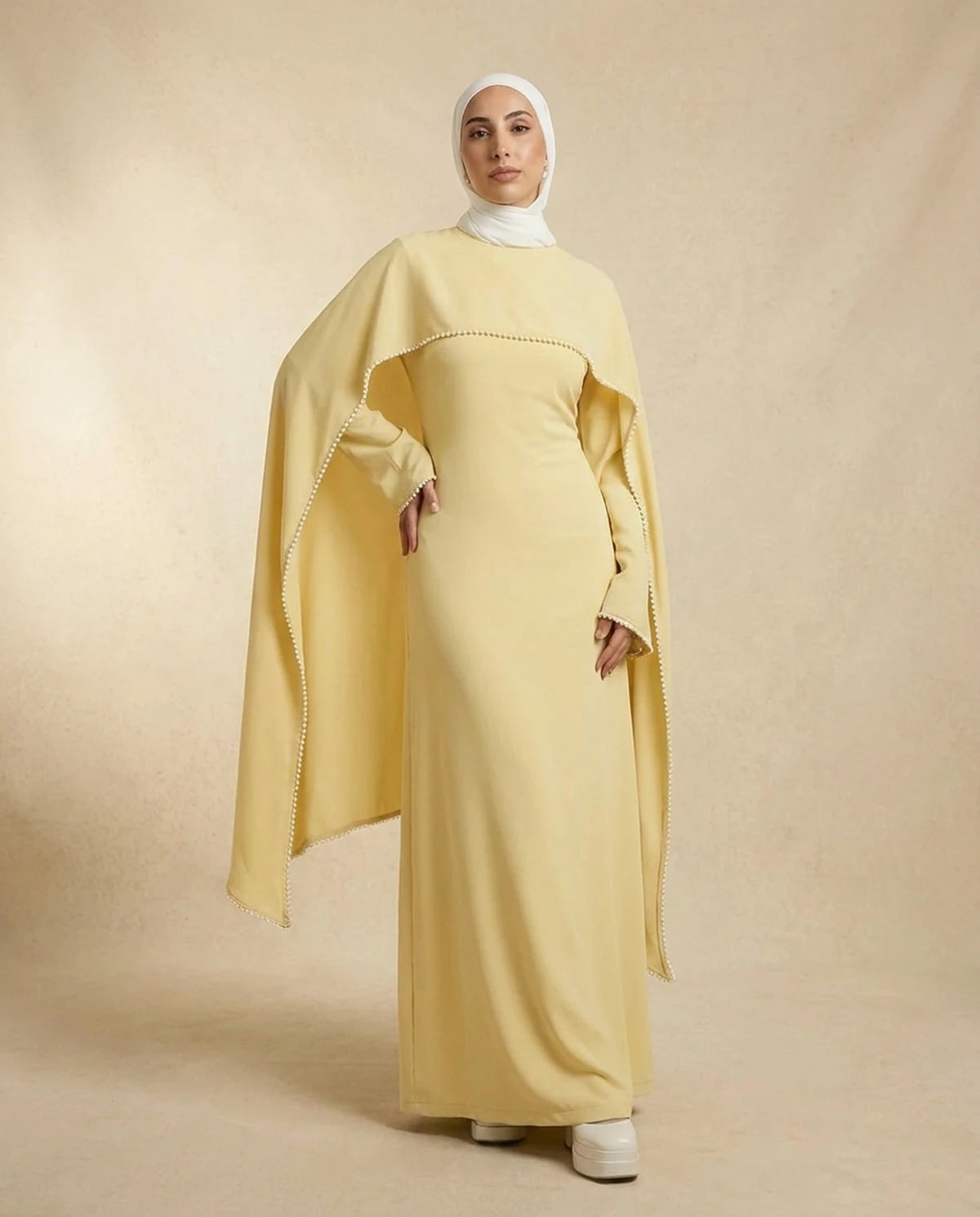 Fiorella Maxi Dress — Yellow | SKU: SD-33436-yellow-L,SD-33436-yellow-M,SD-33436-yellow-S,SD-33436-yellow-XL,SD-33436-yellow-XS