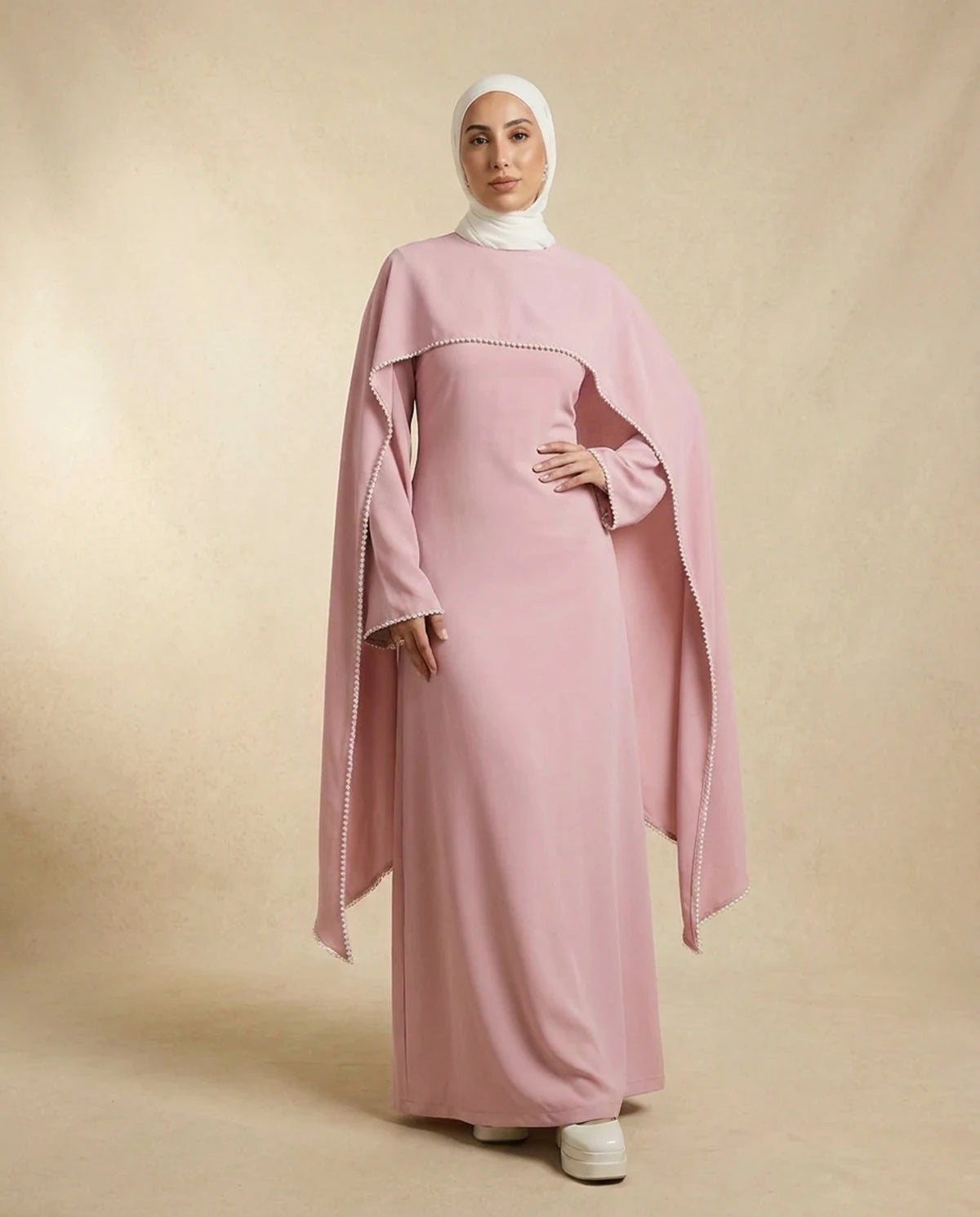 Fiorella Maxi Dress — Pink | SKU: SD-33436-pink-L,SD-33436-pink-M,SD-33436-pink-S,SD-33436-pink-XL,SD-33436-pink-XS