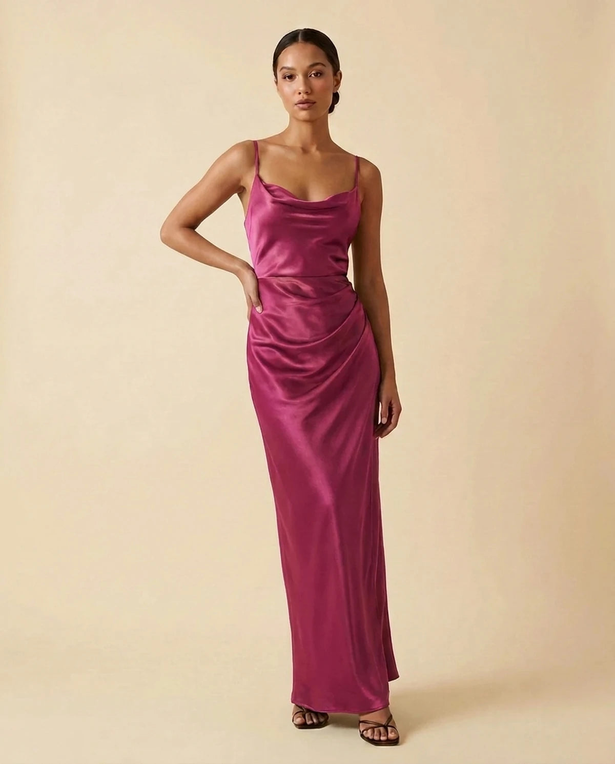 Fialka Maxi Dress — Magenta | SKU: SD-20423-magenta-L,SD-20423-magenta-M,SD-20423-magenta-S,SD-20423-magenta-XL,SD-20423-magenta-XS