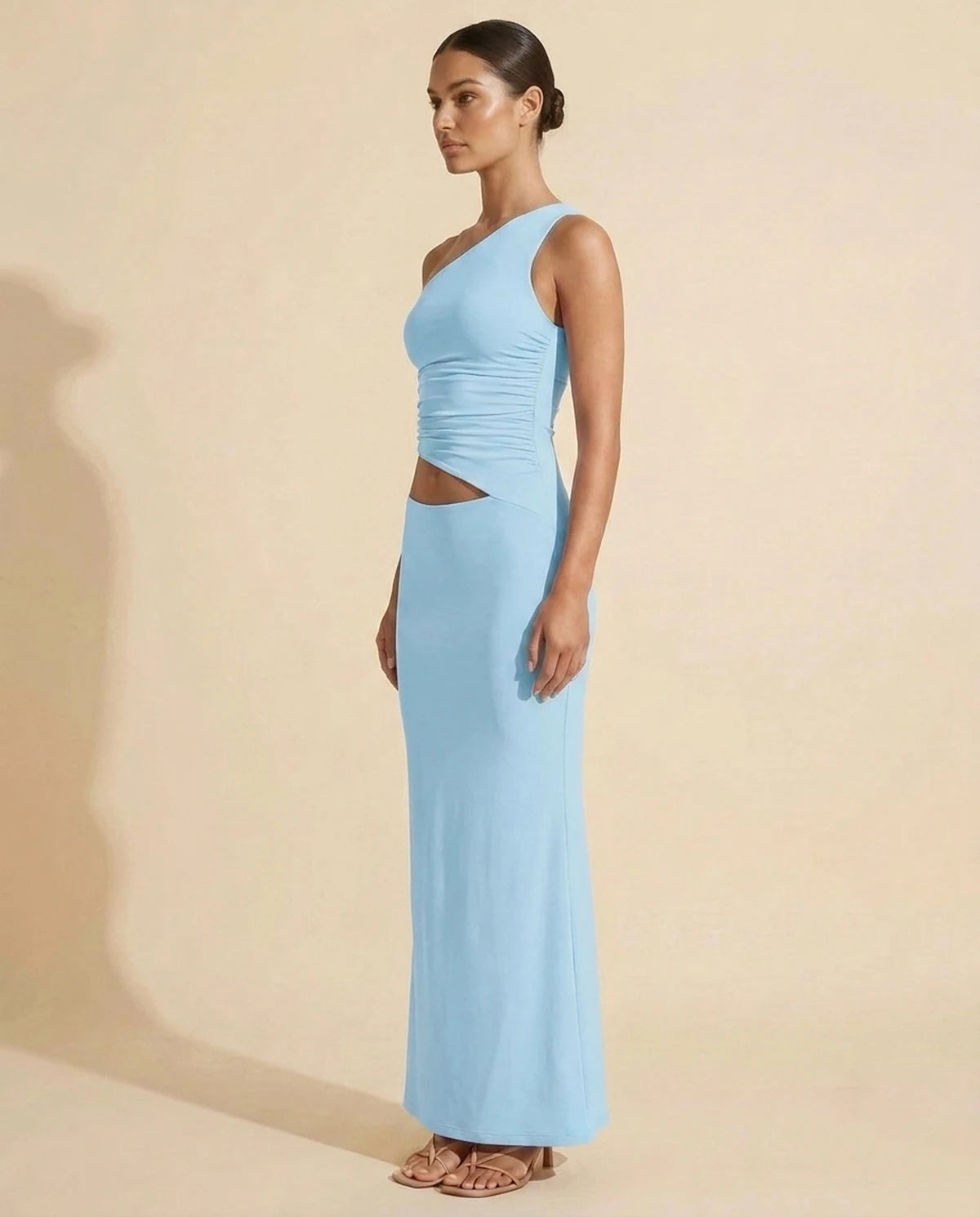 Evadne Maxi Dress - Light Blue | SKU: SD-40154-light-blue-L,SD-40154-light-blue-M,SD-40154-light-blue-S,SD-40154-light-blue-XL,SD-40154-light-blue-XS