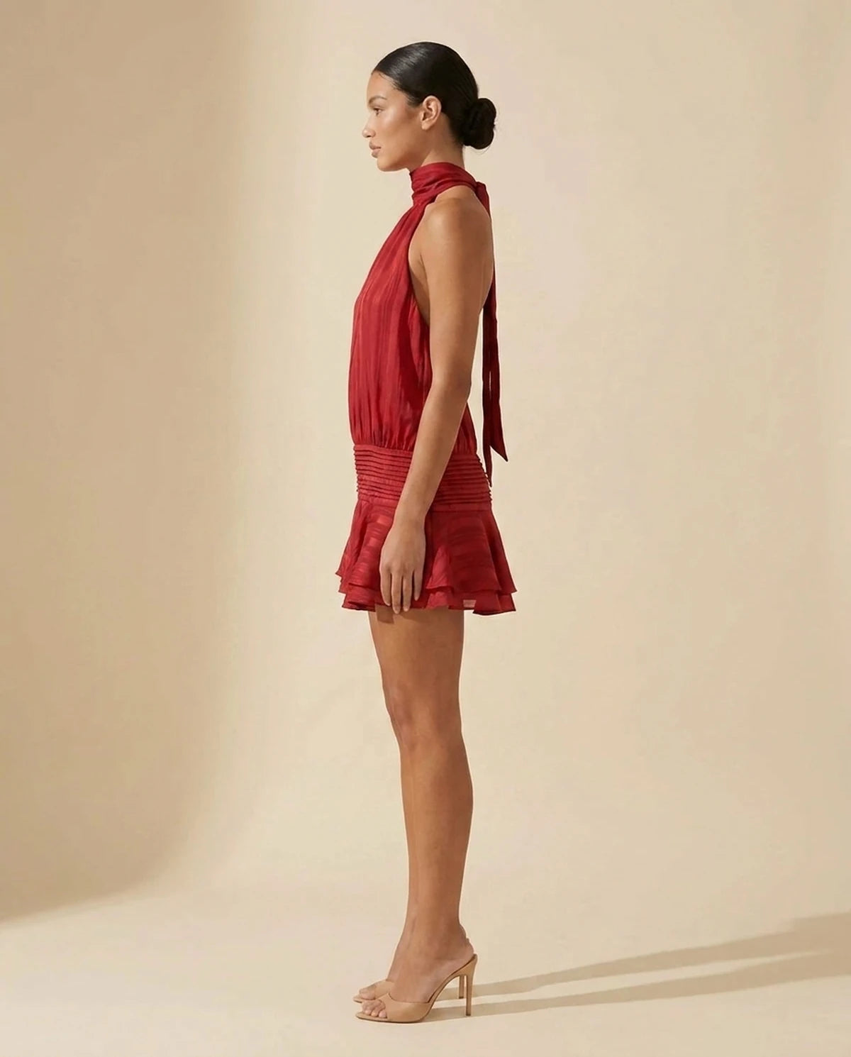 Estelle Mini Dress — Red | SKU: SD-02472-red-L,SD-02472-red-M,SD-02472-red-S,SD-02472-red-XL,SD-02472-red-XS