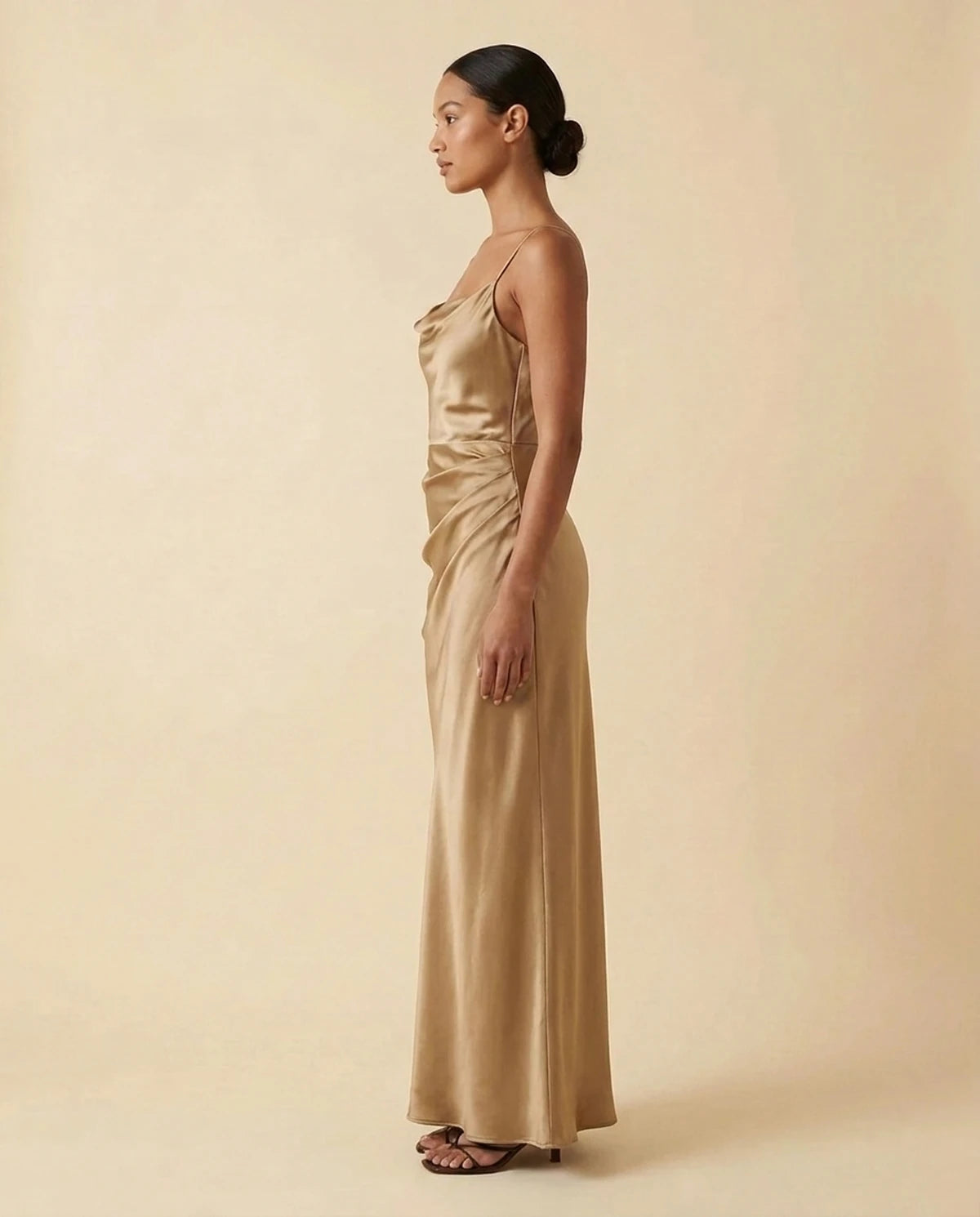 Fialka Maxi Dress — Champagne | SKU: SD-20423-champagne-L,SD-20423-champagne-M,SD-20423-champagne-S,SD-20423-champagne-XL,SD-20423-champagne-XS