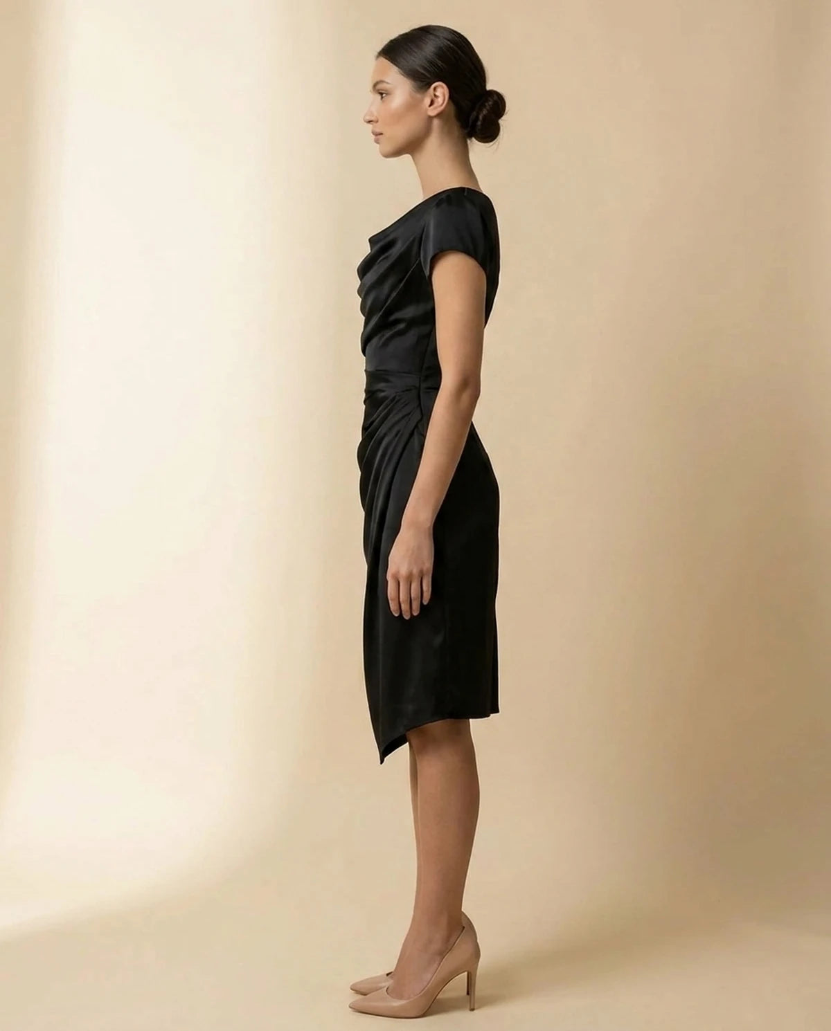 Firenze Midi Dresses — Black | SKU: SD-51783-black-L,SD-51783-black-M,SD-51783-black-S,SD-51783-black-XL,SD-51783-black-XS