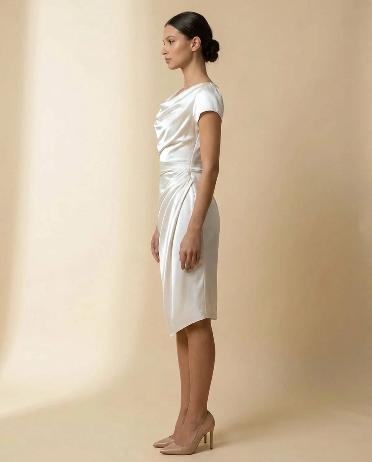 Firenze Midi Dresses — White | SKU: SD-51783-white-L,SD-51783-white-M,SD-51783-white-S,SD-51783-white-XL,SD-51783-white-XS