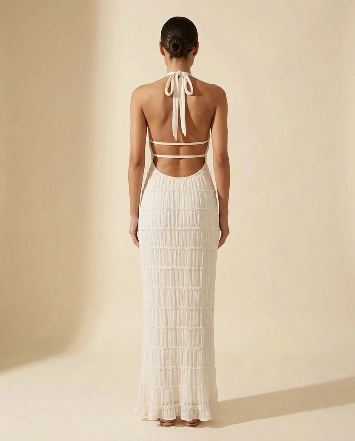 Escala Maxi Dress — Beige | SKU: SD-78168-beige-L,SD-78168-beige-M,SD-78168-beige-S,SD-78168-beige-XL,SD-78168-beige-XS