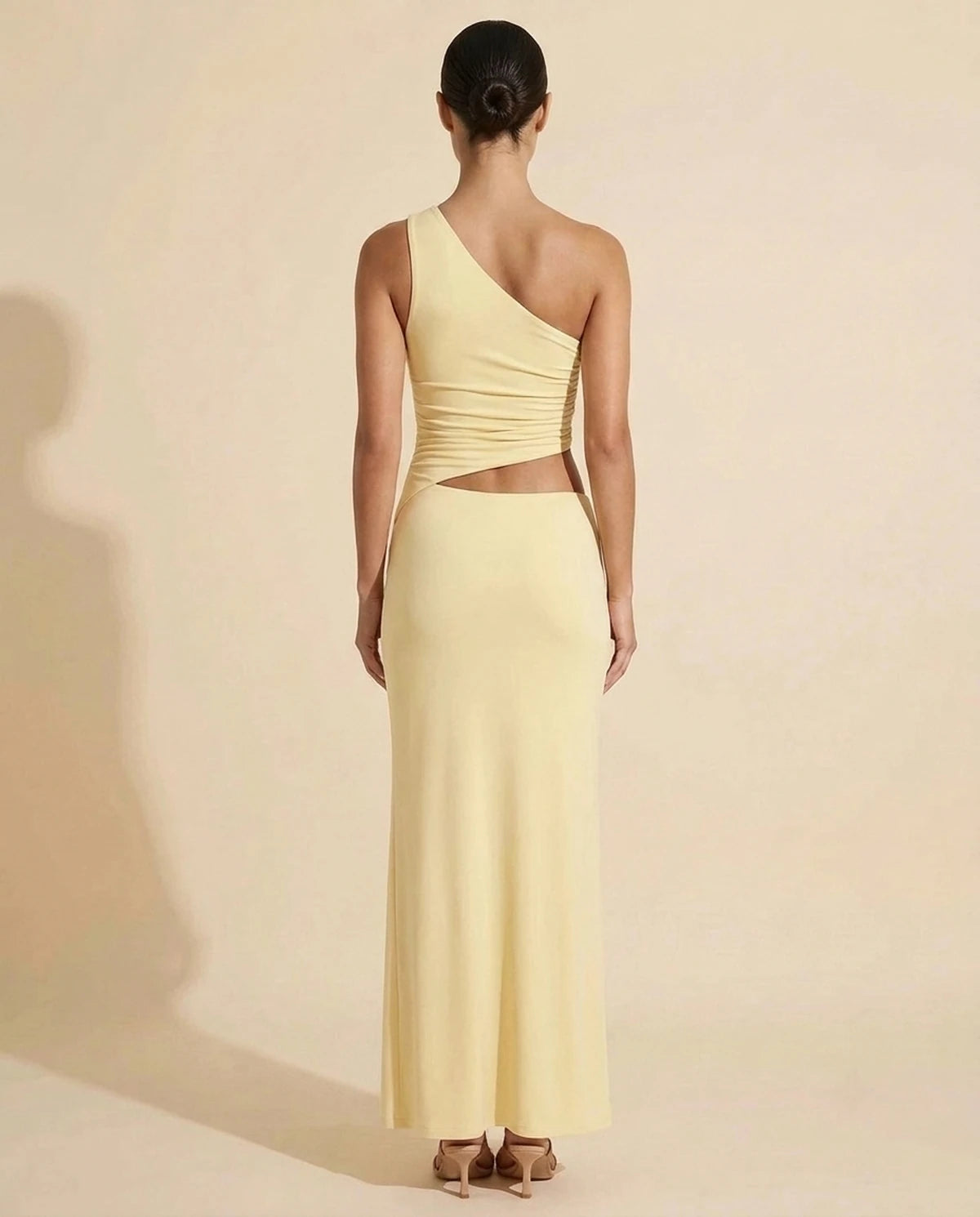 Evadne Maxi Dress - Yellow | SKU: SD-40154-yellow-L,SD-40154-yellow-M,SD-40154-yellow-S,SD-40154-yellow-XL,SD-40154-yellow-XS