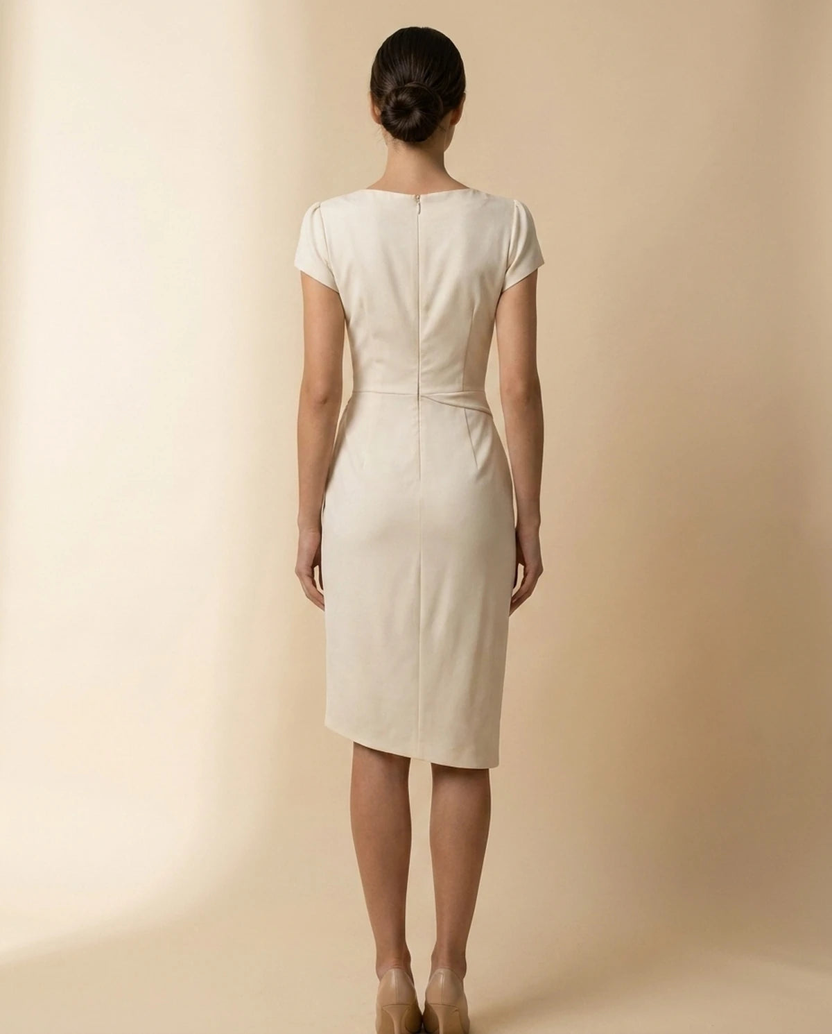 Firenze Midi Dresses — back | SKU: SD-51783-beige-XS,SD-51783-beige-S,SD-51783-beige-M,SD-51783-beige-L,SD-51783-beige-XL