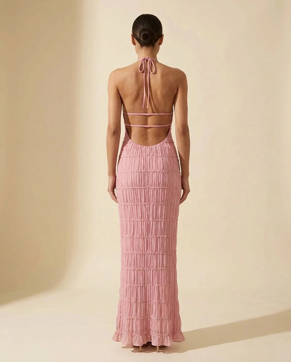 Escala Maxi Dress — Pink | SKU: SD-78168-pink-L,SD-78168-pink-M,SD-78168-pink-S,SD-78168-pink-XL,SD-78168-pink-XS