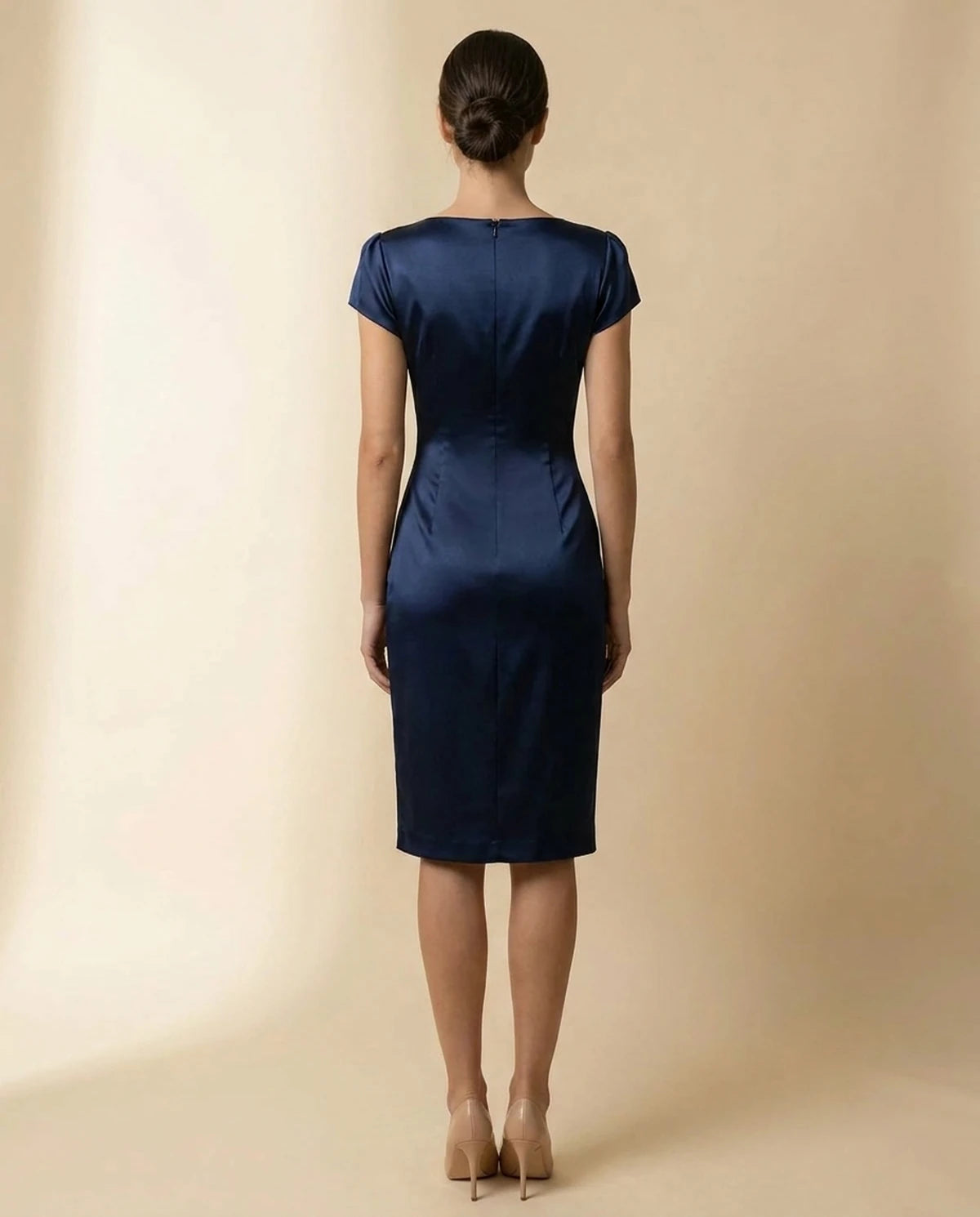 Firenze Midi Dresses — Navy Blue | SKU: SD-51783-navyblue-L,SD-51783-navyblue-M,SD-51783-navyblue-S,SD-51783-navyblue-XL,SD-51783-navyblue-XS