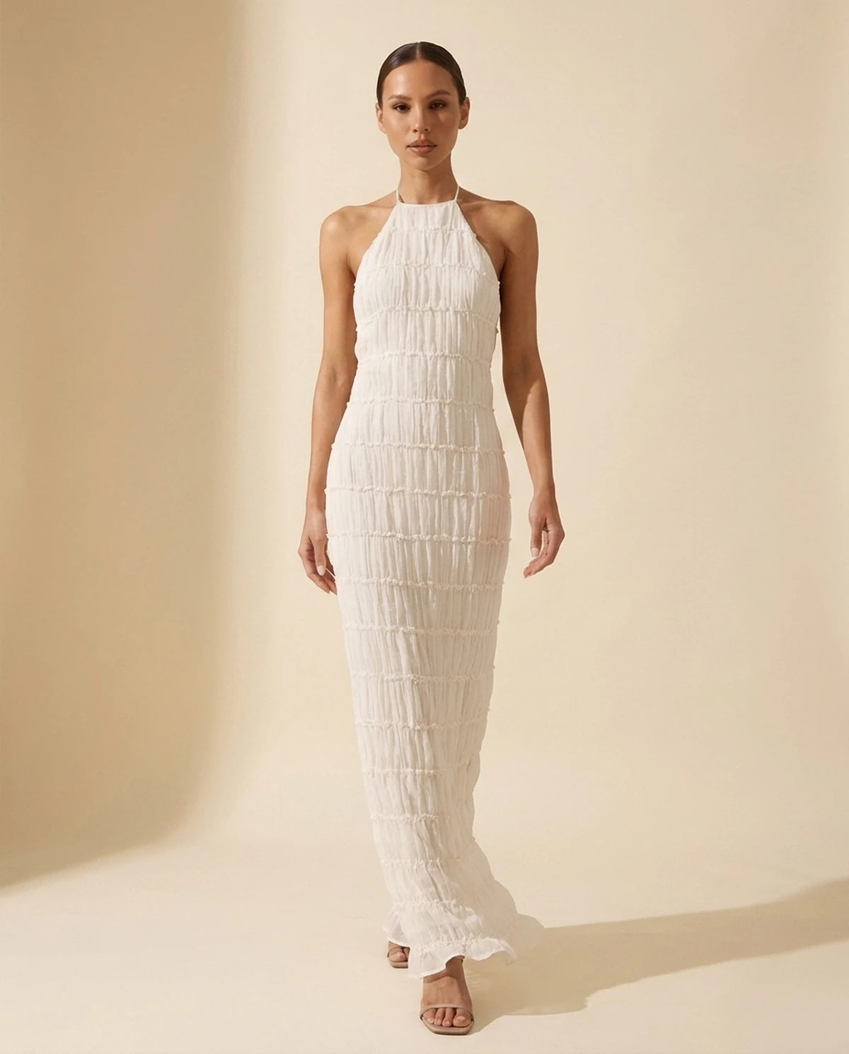 Escala Maxi Dress — White | SKU: SD-78168-white-L,SD-78168-white-M,SD-78168-white-S,SD-78168-white-XL,SD-78168-white-XS