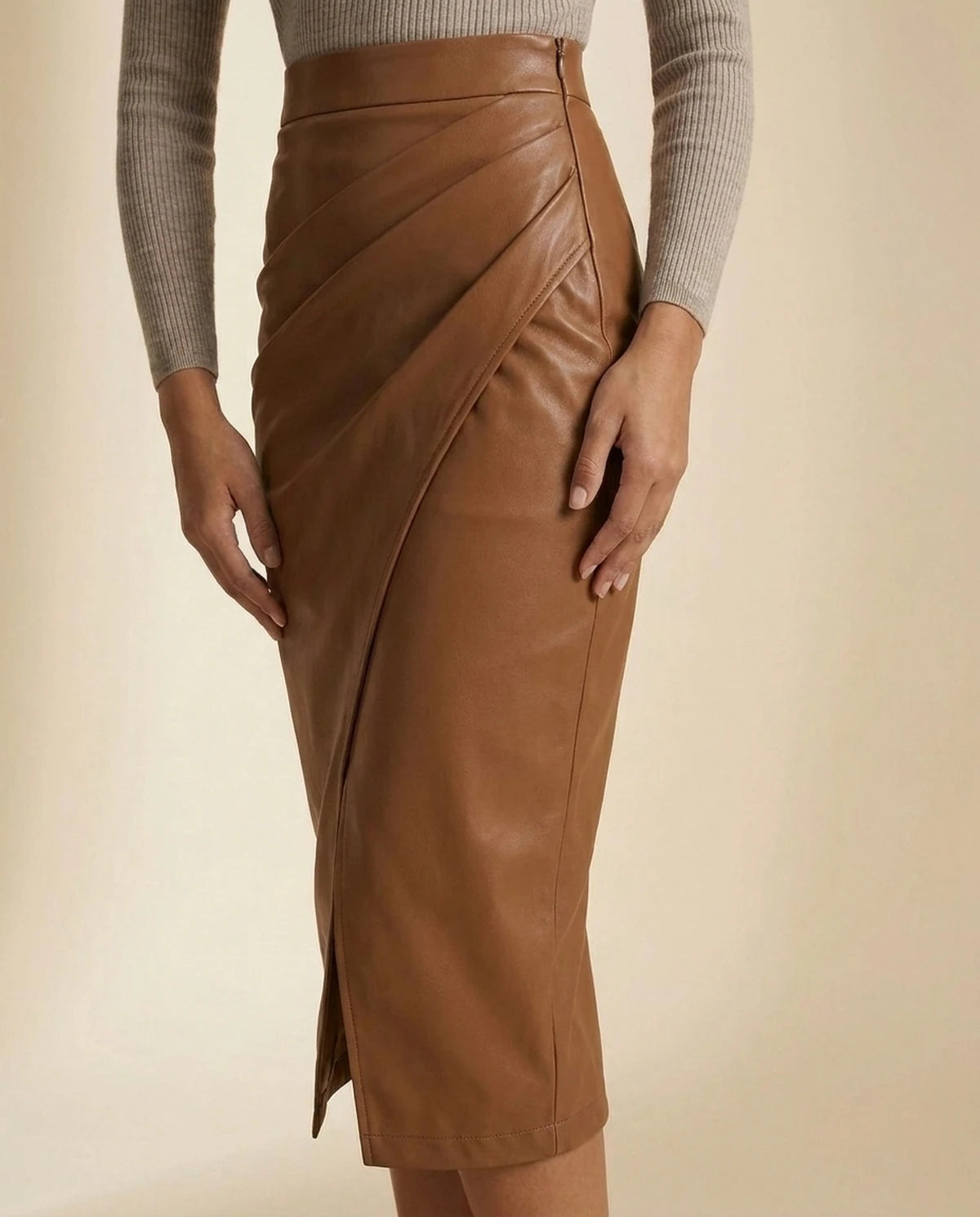 Evanthe Midi Skirt — Brown