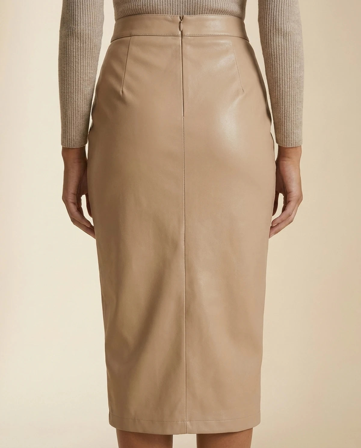 Evanthe Midi Skirt — Beige | SKU: SD-99103-beige-L,SD-99103-beige-M,SD-99103-beige-S,SD-99103-beige-XL,SD-99103-beige-XS